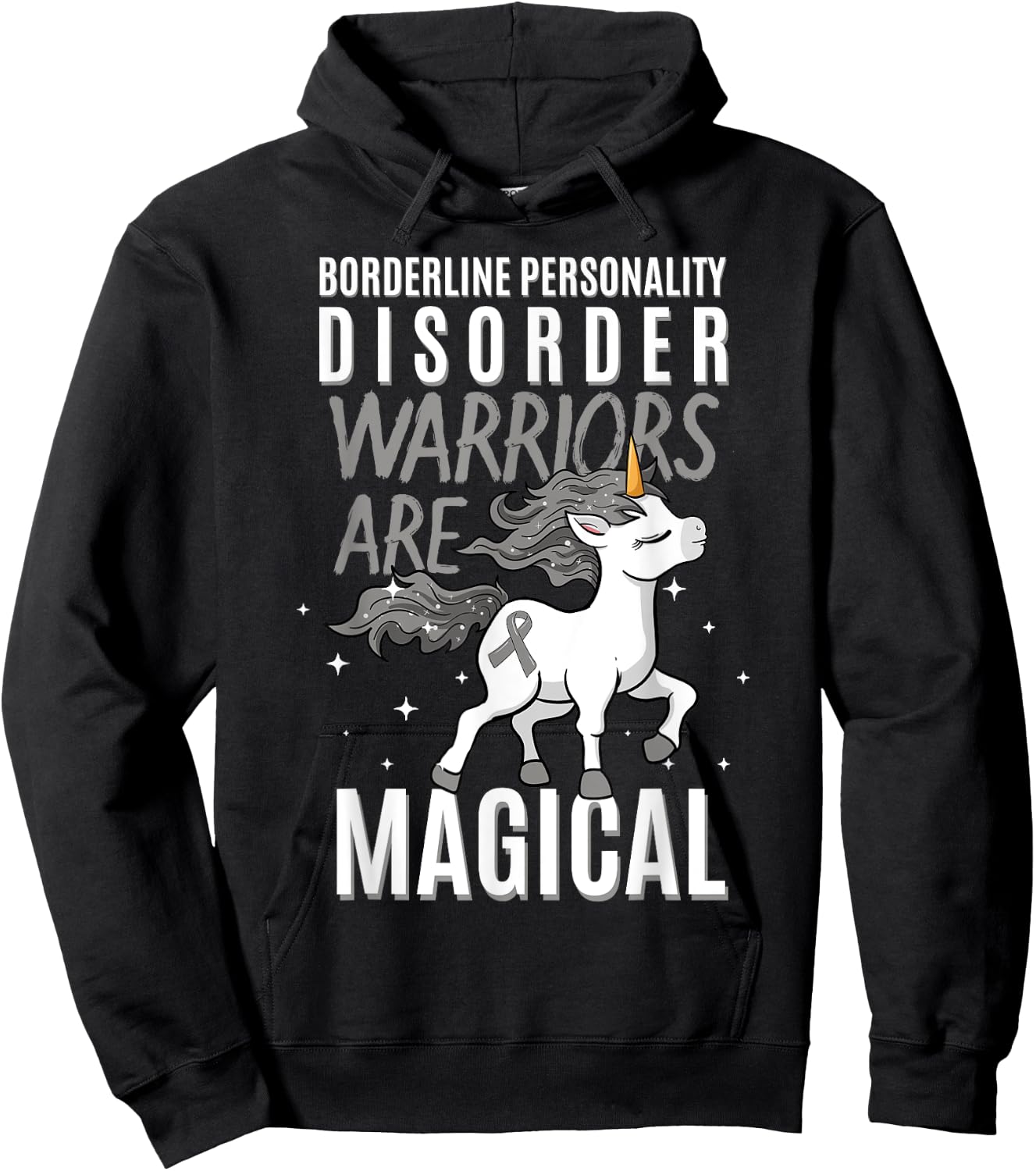 Borderline Personality Disorder Warrior EUPD Unicorn Lover Hoodie - Hoodie | Black