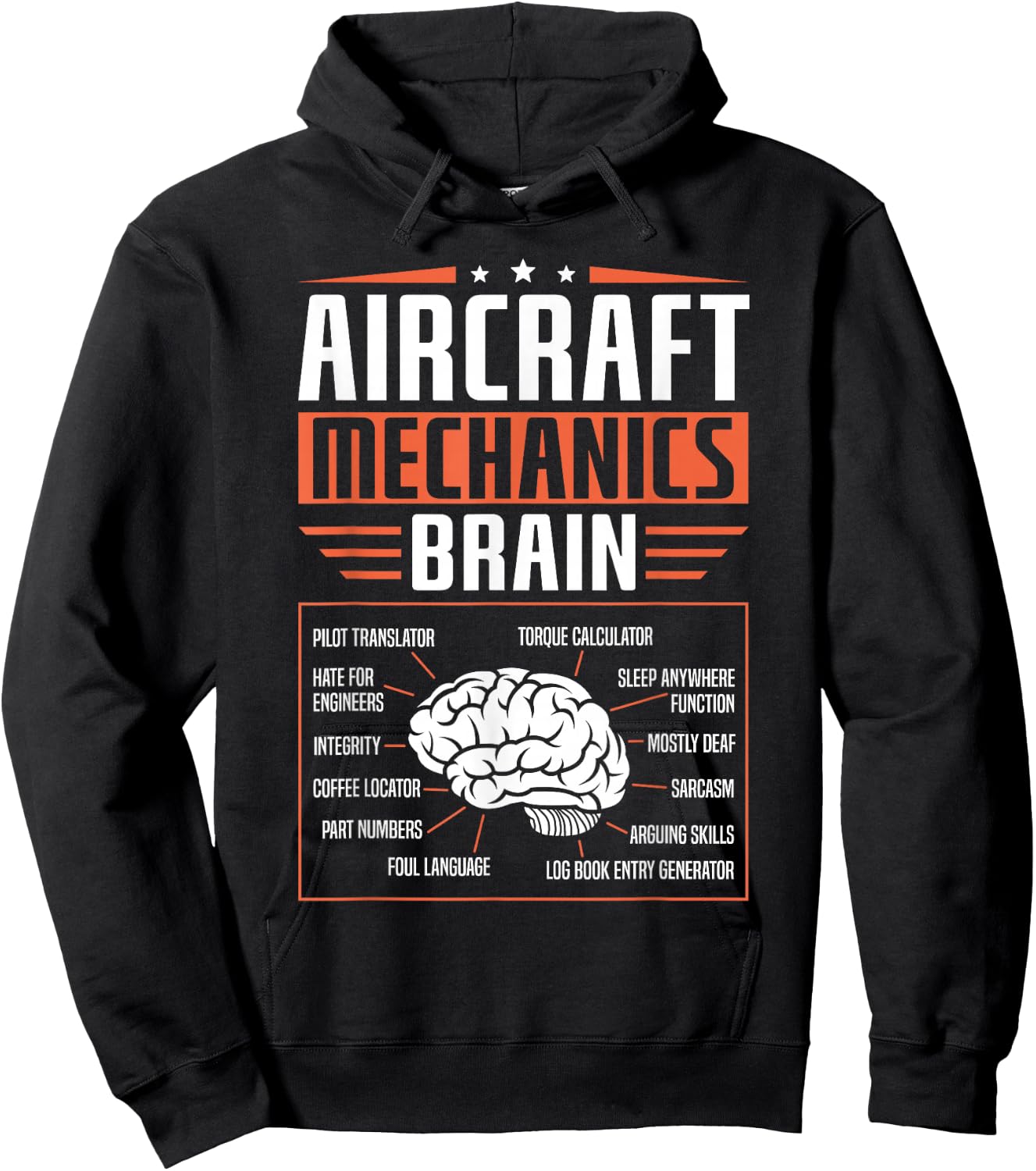 Aircraft Mechanics Brain Mechanic Hoodie - Hoodie | Black