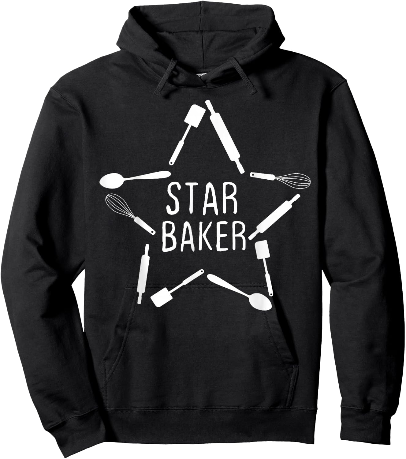 Star Baker Baking Cake Lover Decorator Baker Pastry Chef Hoodie - Hoodie | Black