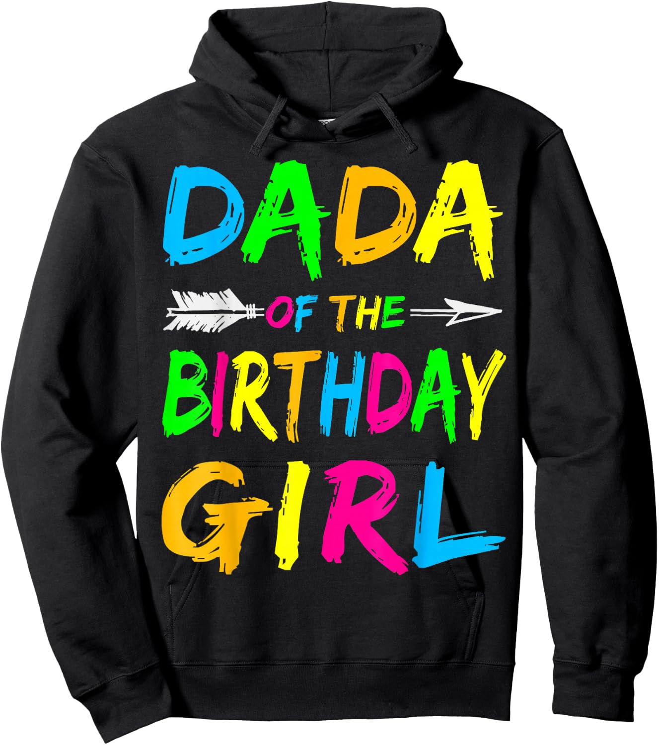 Dada of the Birthday Girl Retro 80's Party Shirt Hoodie - Hoodie | Black