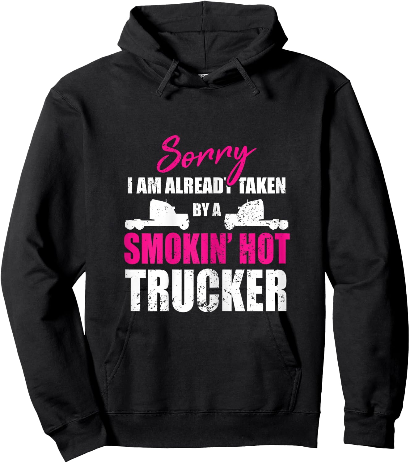 Trucker wife gift My husband is a truck driver Hoodie - Hoodie | Black