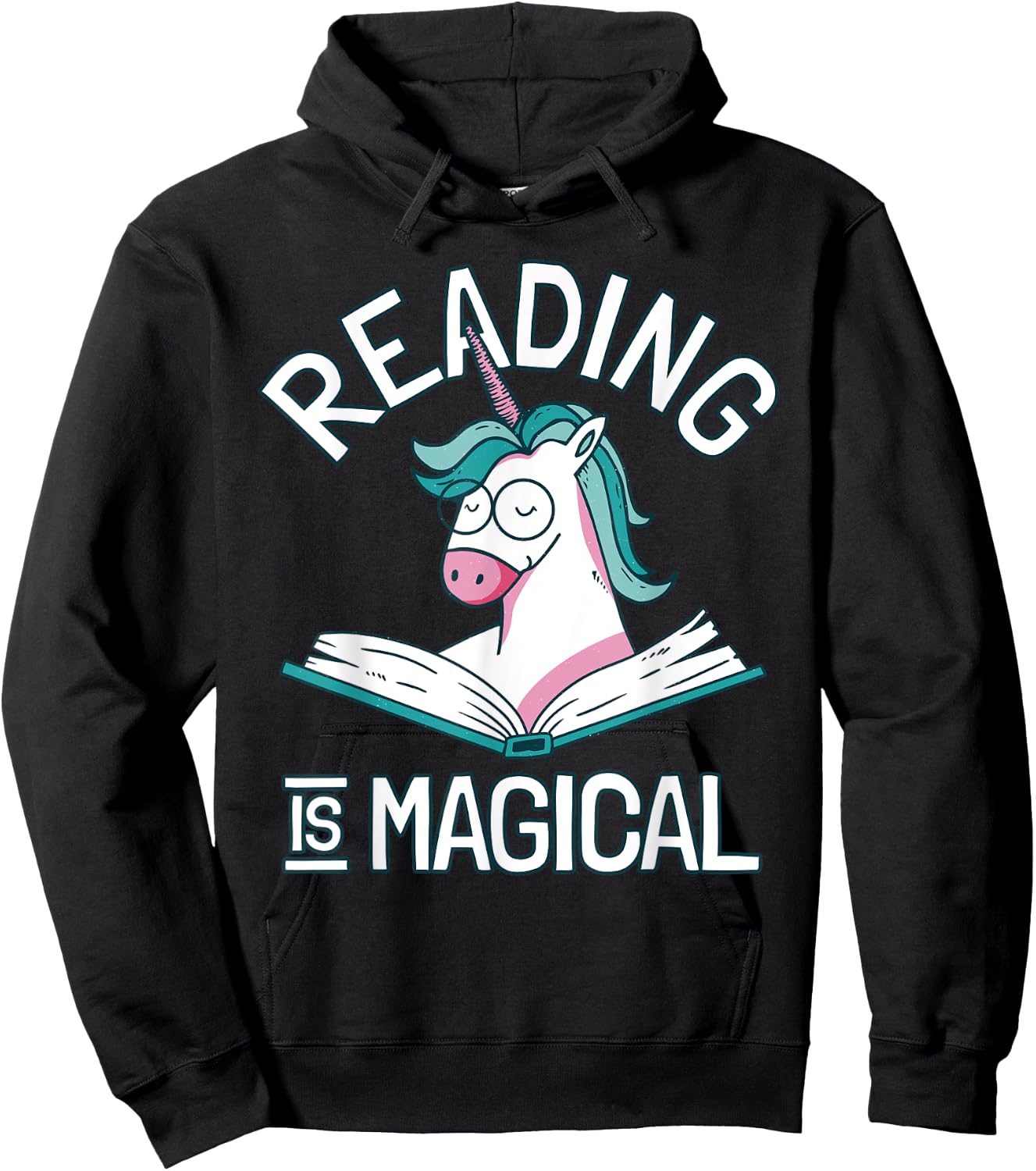 Unicorn Reading Is Magical - Booklover Hoodie - Hoodie | Black