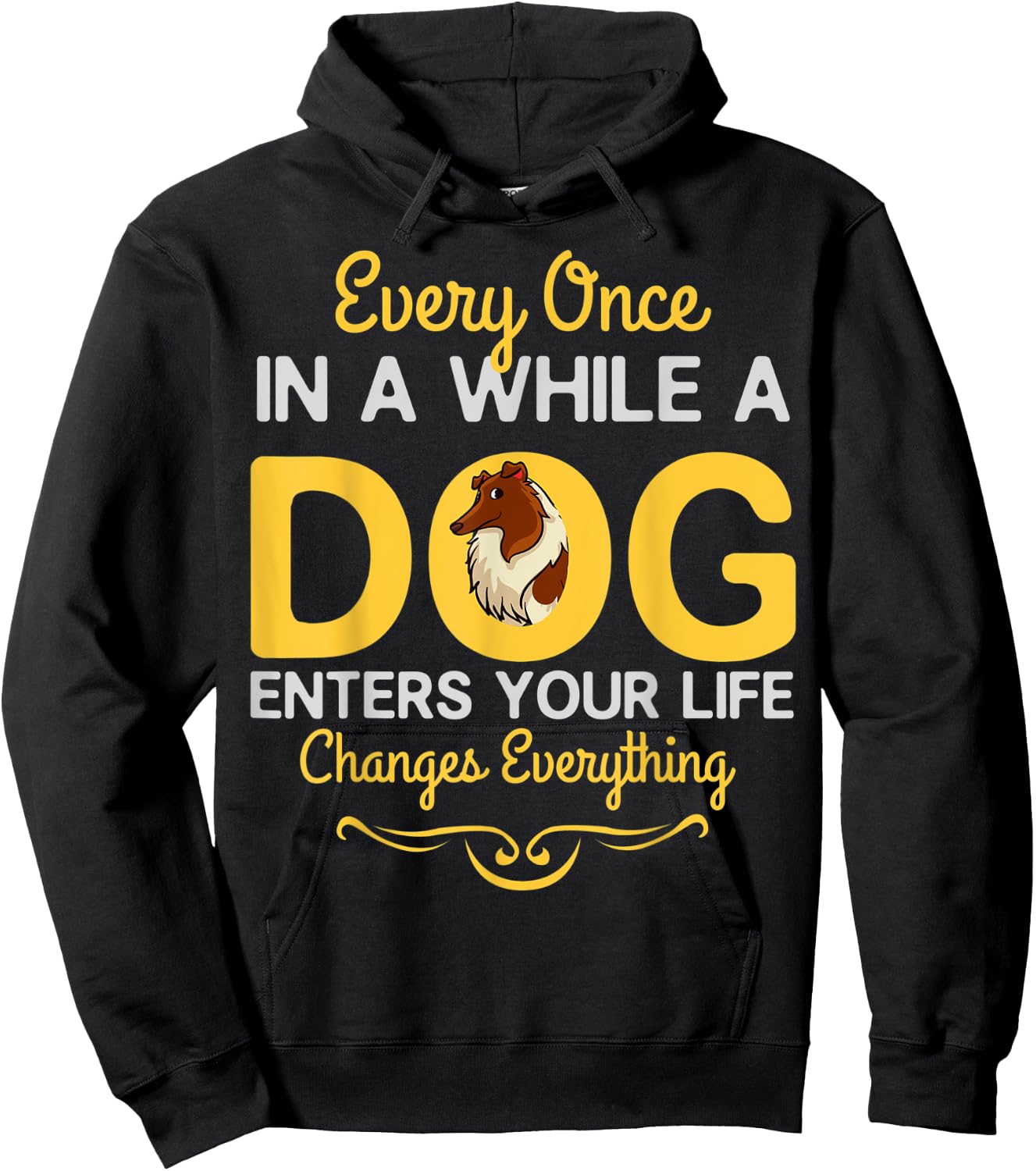 Rough Collie Dog Puppies Owner Lover Hoodie - Hoodie | Black