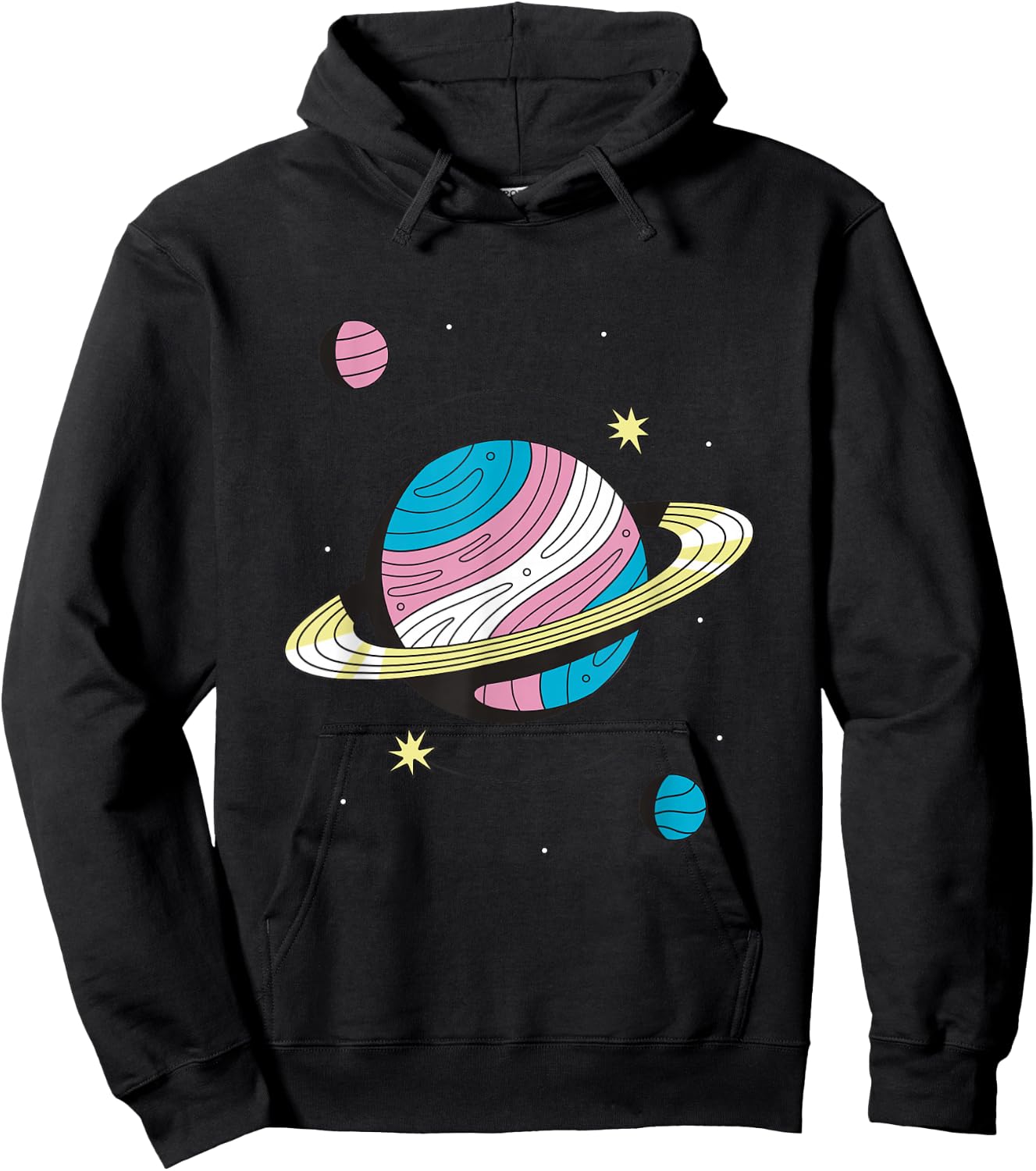 Transgender Outers Space Galaxy Planets Trans Pride Hoodie - Hoodie | Black