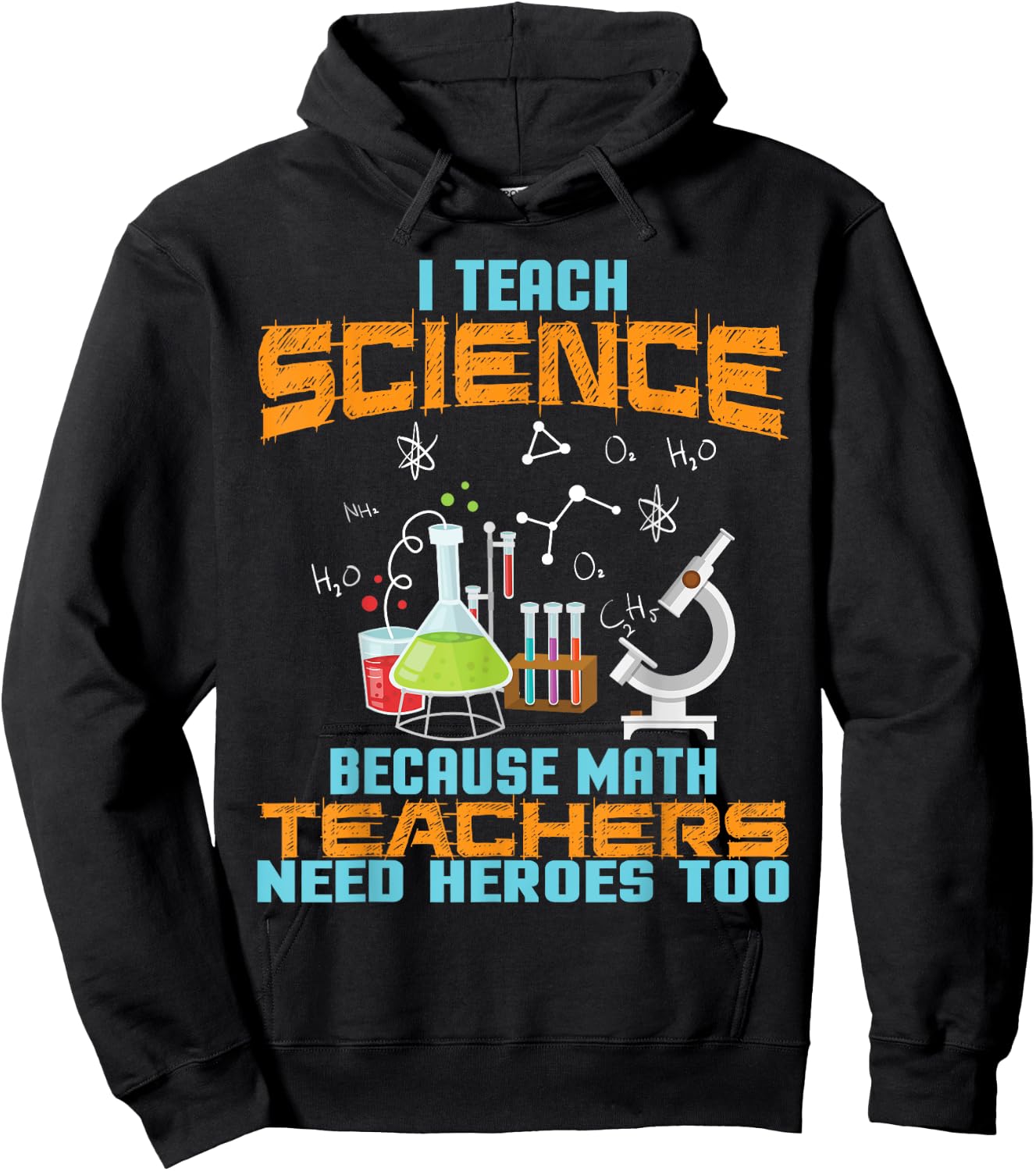 I Teach Science because math Teachers need Heros too Teachers Women Hoodie - Hoodie | Black