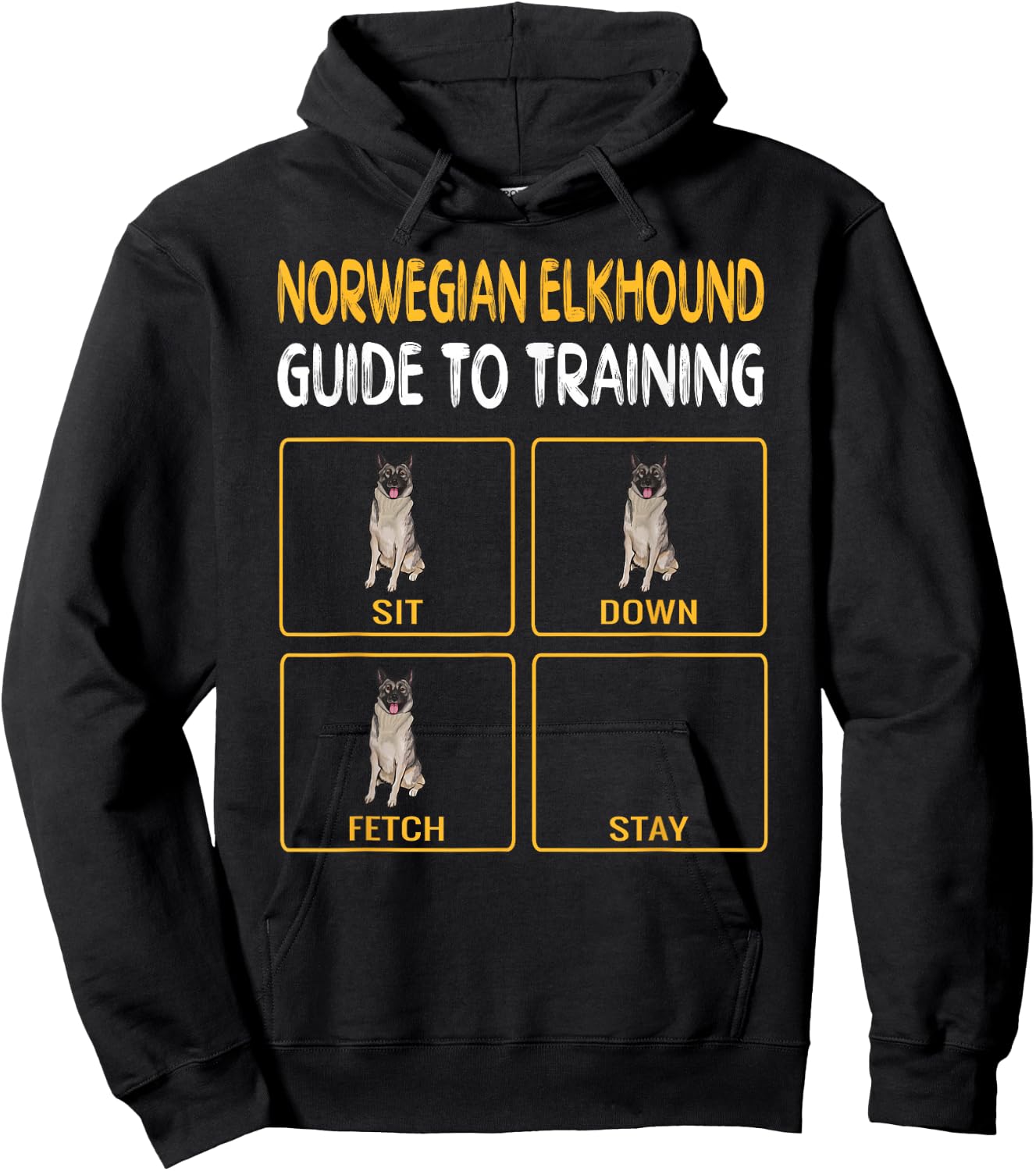 Funny Norwegian Elkhound Guide to Training Dog Obedience Hoodie - Hoodie | Black