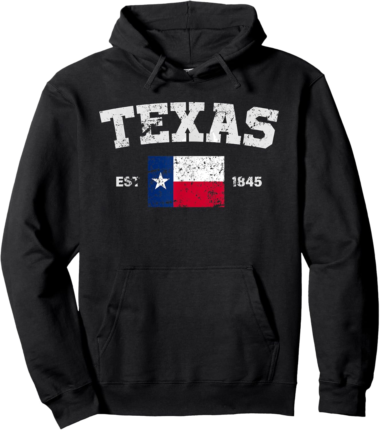 Texas Est. 1845 Texas Flag Cool Vintage Texan Tx Men Women Hoodie - Hoodie | Black