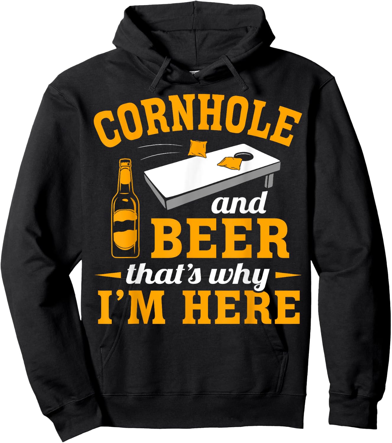 Cornhole And Beer Cornhole Player Funny Cornhole Team Hoodie - Hoodie | Black