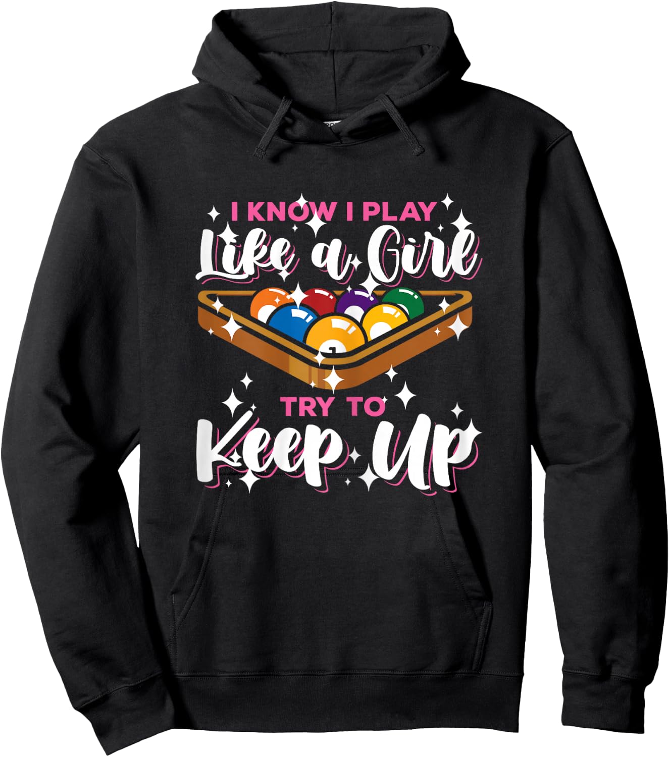 Funny Pool Lover Graphic and Girls Billiard Player Hoodie - Hoodie | Black