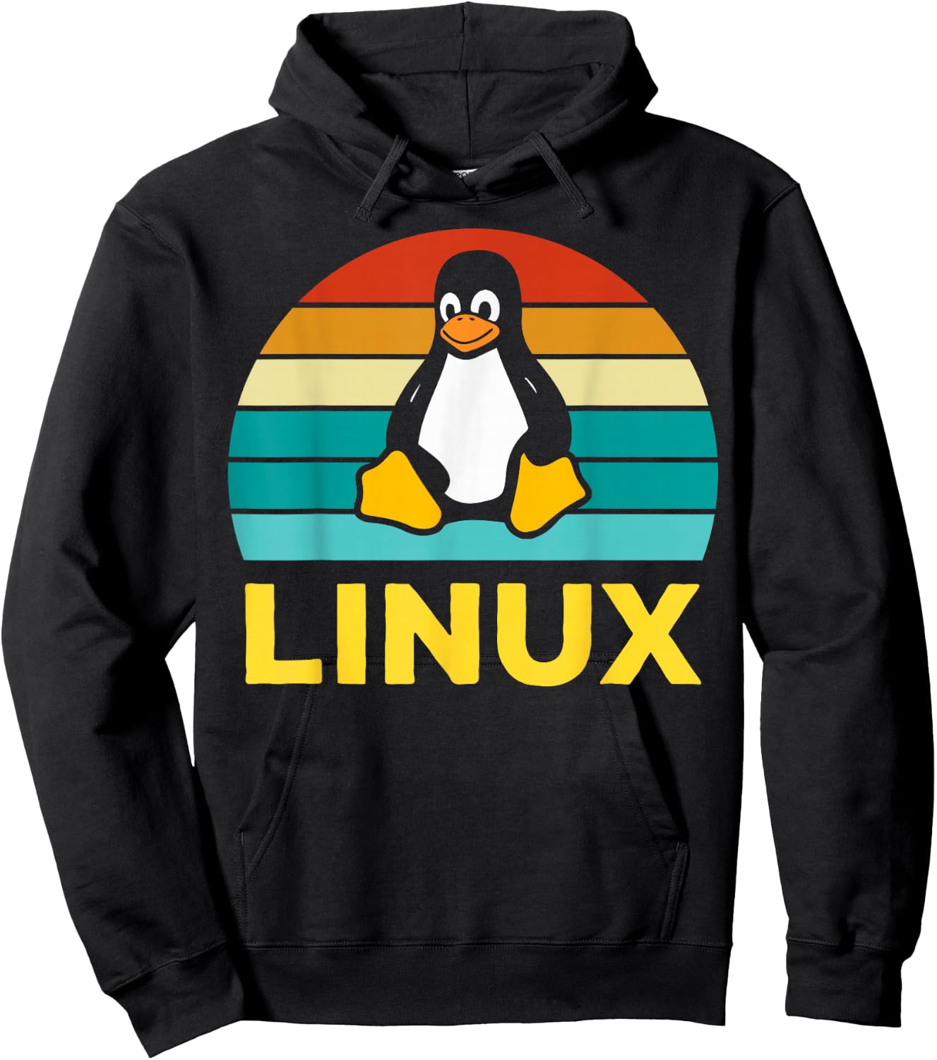 Linux Retro Vintage Penguin Geek Operating System Nerd Hoodie - Hoodie | Black