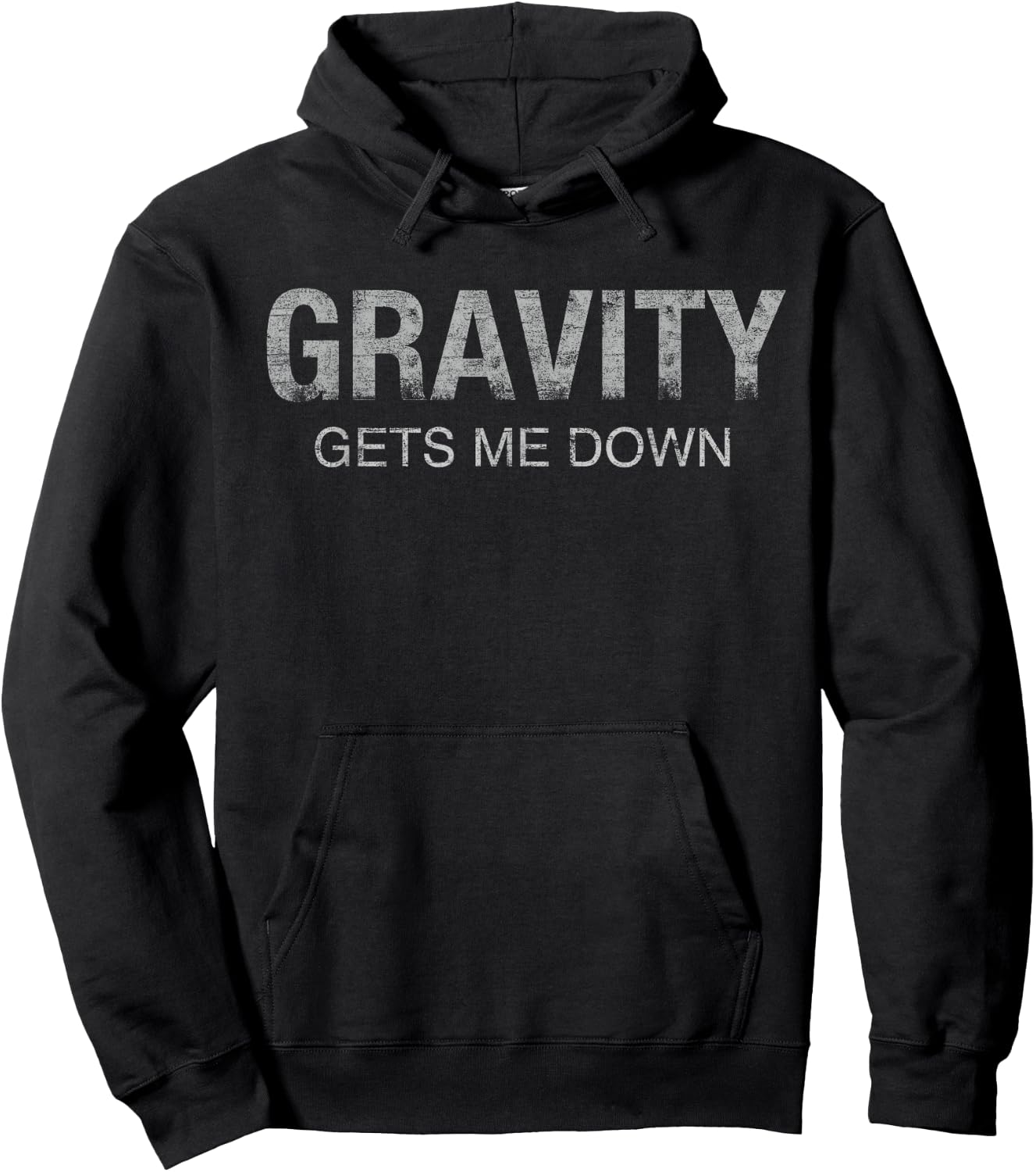 Gravity gets me Down Funny Science Physics Vintage Space Pun Hoodie - Hoodie | Black
