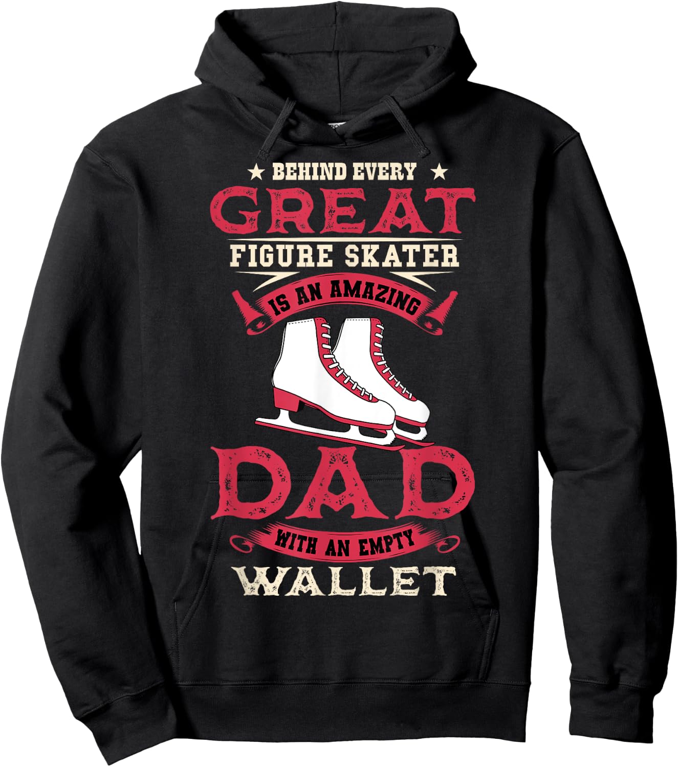 Ice Skating Dad Skates Figure Skating Sport Father's Day Hoodie - Hoodie | Black