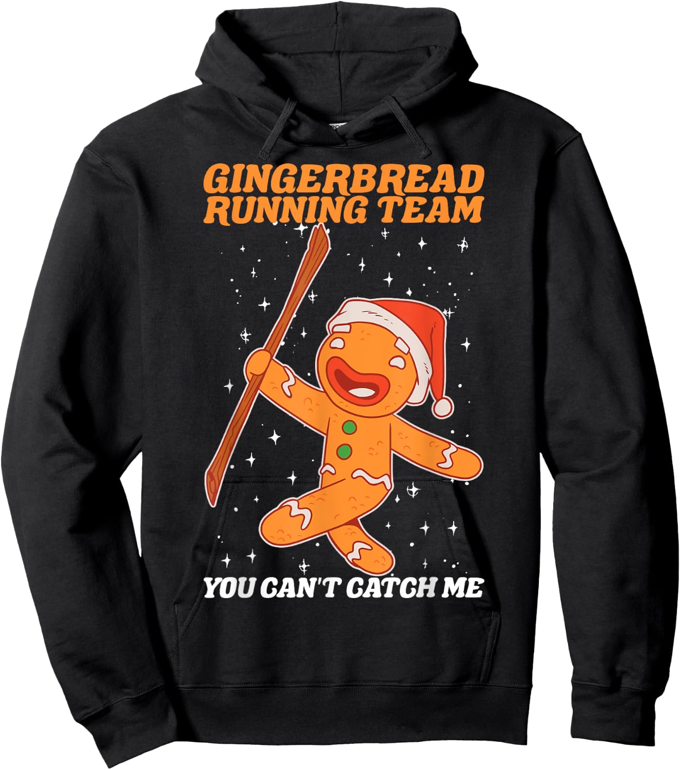 Gingerbread Running Team Christmas Cookie Funny Baking Xmas Hoodie - Hoodie | Black