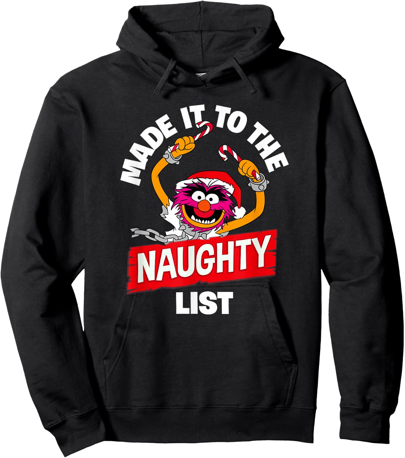 Disney The Muppets Christmas Animal Made The Naughty List Hoodie - Hoodie | Black