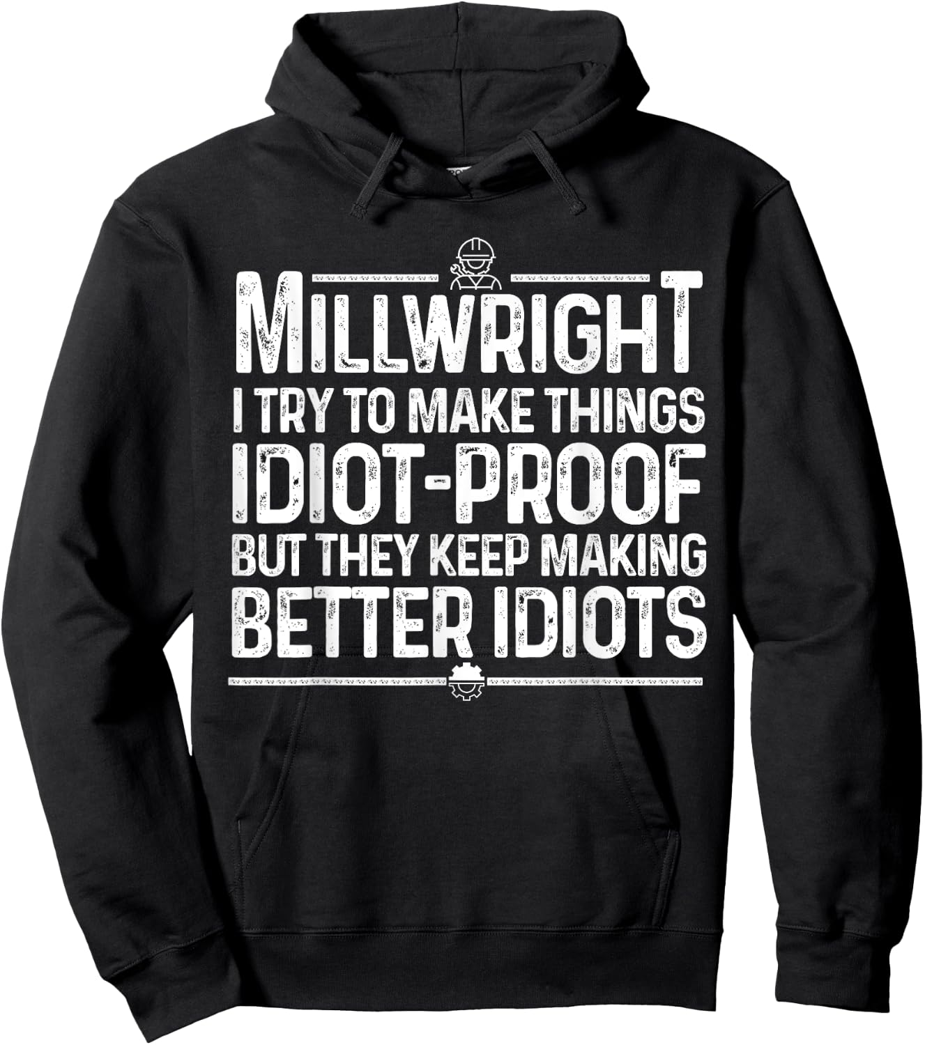 Funny Millwright Art Men Dad Millwright Machinist Engineer Hoodie - Hoodie | Black