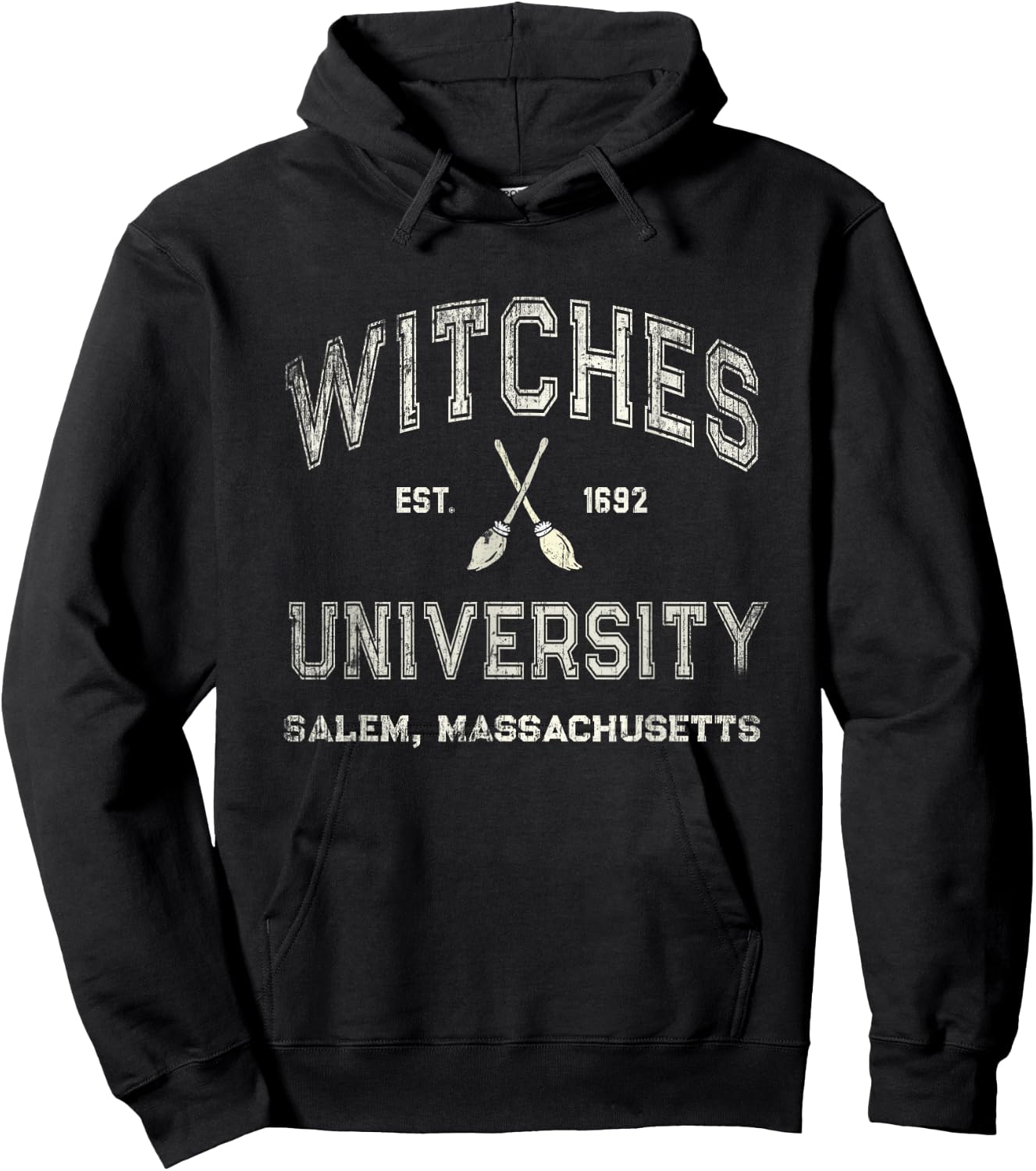 Funny WITCHES UNIVERSITY Salem Massachusetts Witch College Hoodie - Hoodie | Black