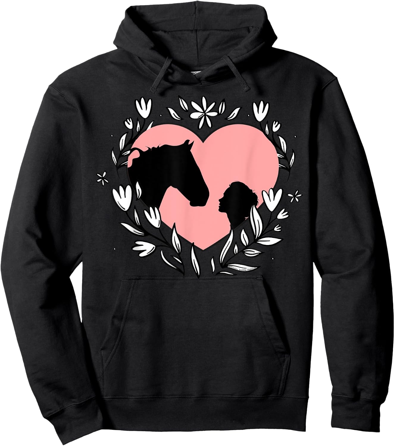Pretty Horse and Heart for Girls and Women Who Love Horses Hoodie - Hoodie | Black