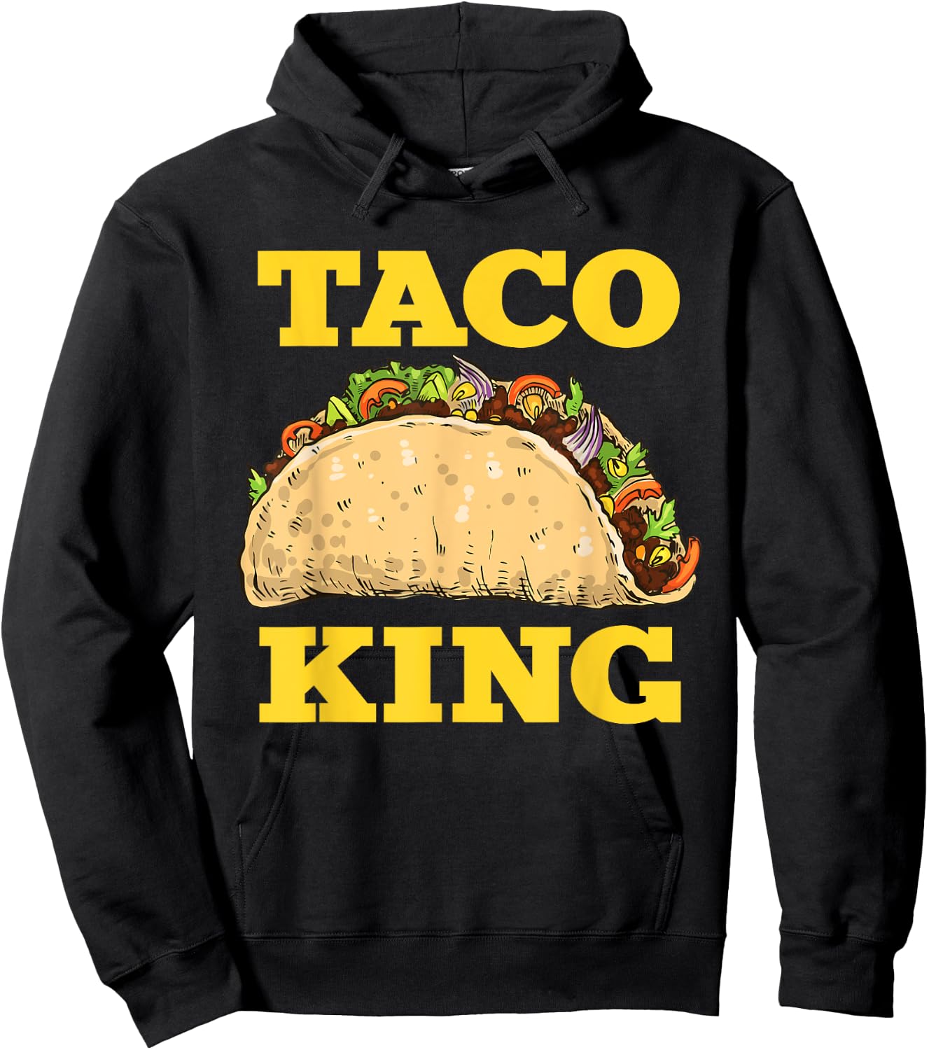 Funny Taco King Design Cinco De Mayo Hoodie - Hoodie | Black