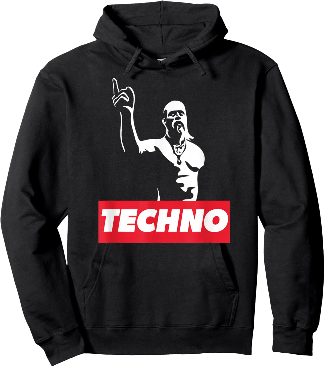 Techno Viking partygoer, rave gift, hard acid trance music Hoodie - Hoodie | Black