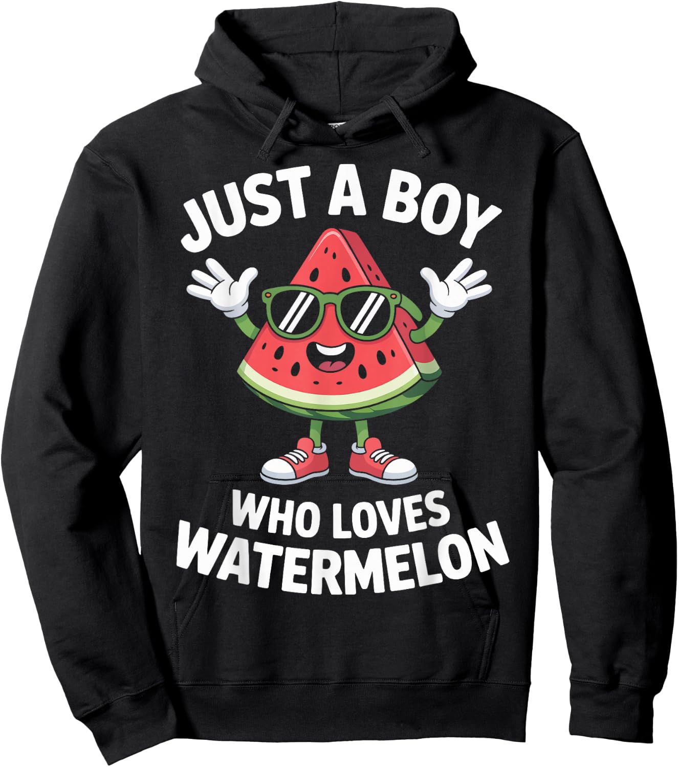 Just a Boy Who Loves Watermelon Funny Summer Fruit Hoodie - Hoodie | Black