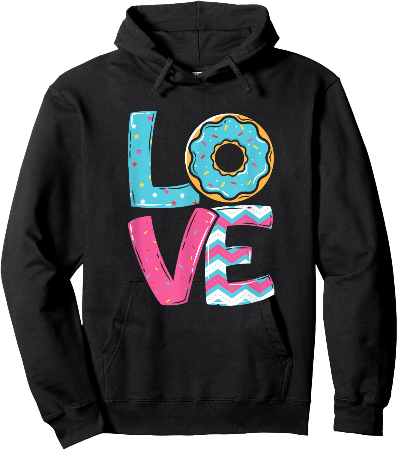 Donut Sprinkles Doughnut Fried Dough Sweet Snack Dessert Hoodie - Hoodie | Black