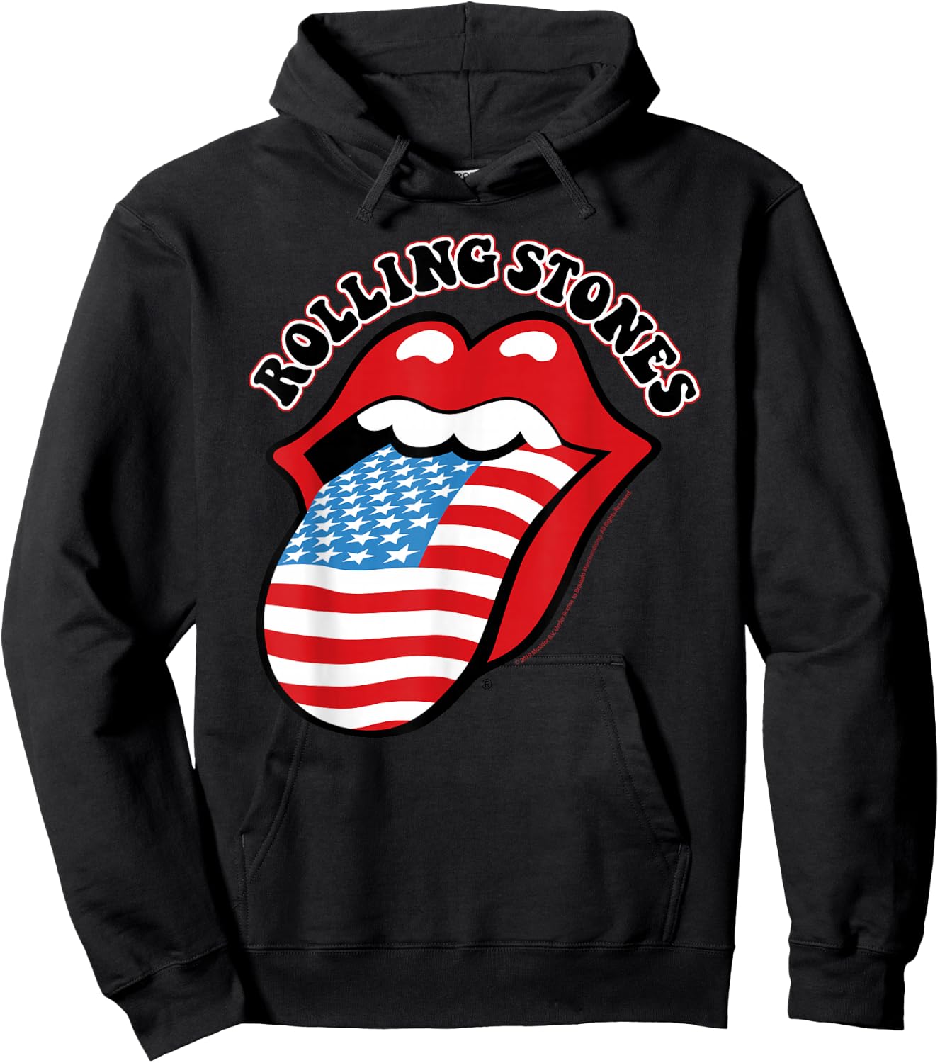 Rolling Stones Official Vintage US Tongue Hoodie - Hoodie | Black