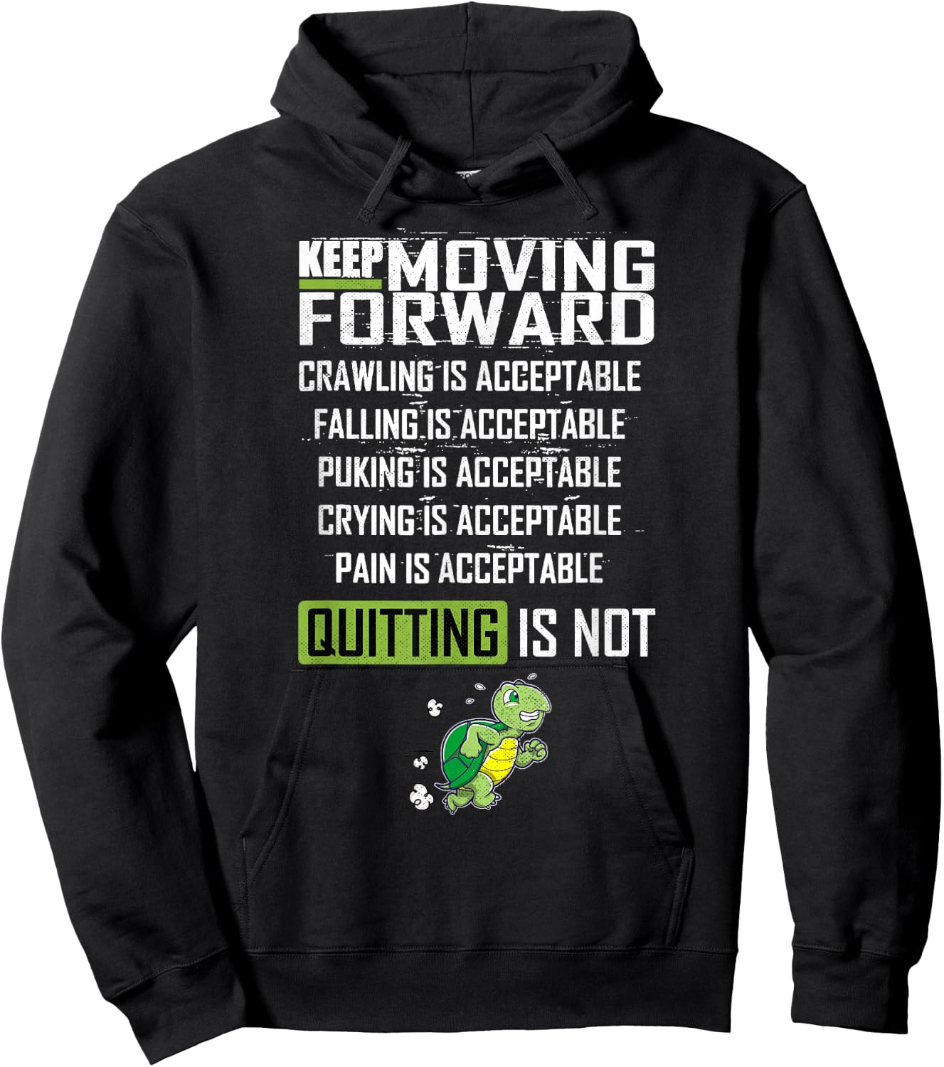 Keep Moving Forward Positive Vibes Motivational Message Hoodie - Hoodie | Black