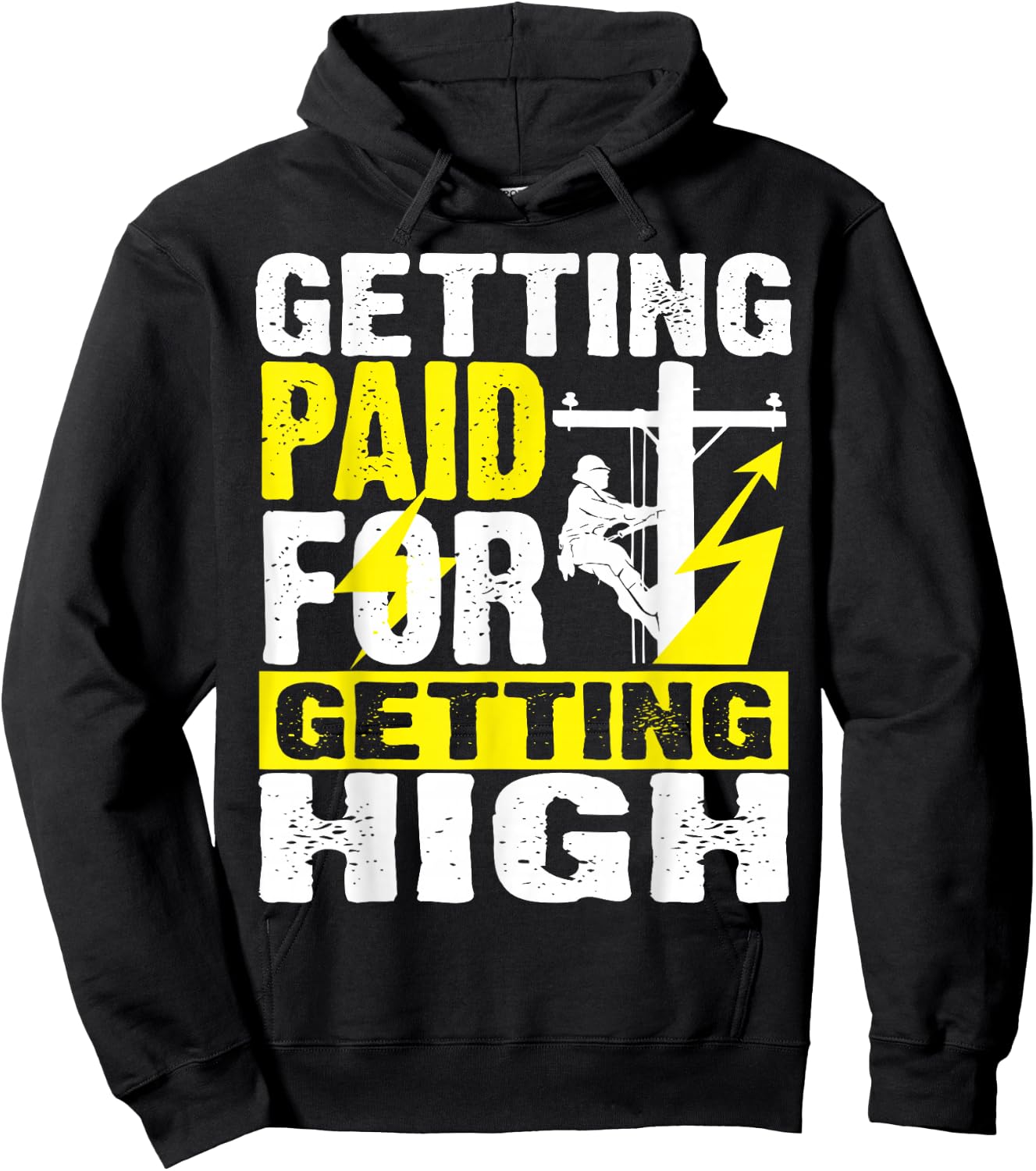 Funny Electrician Gift Electrical Power Lineman Men Boys Hoodie - Hoodie | Black