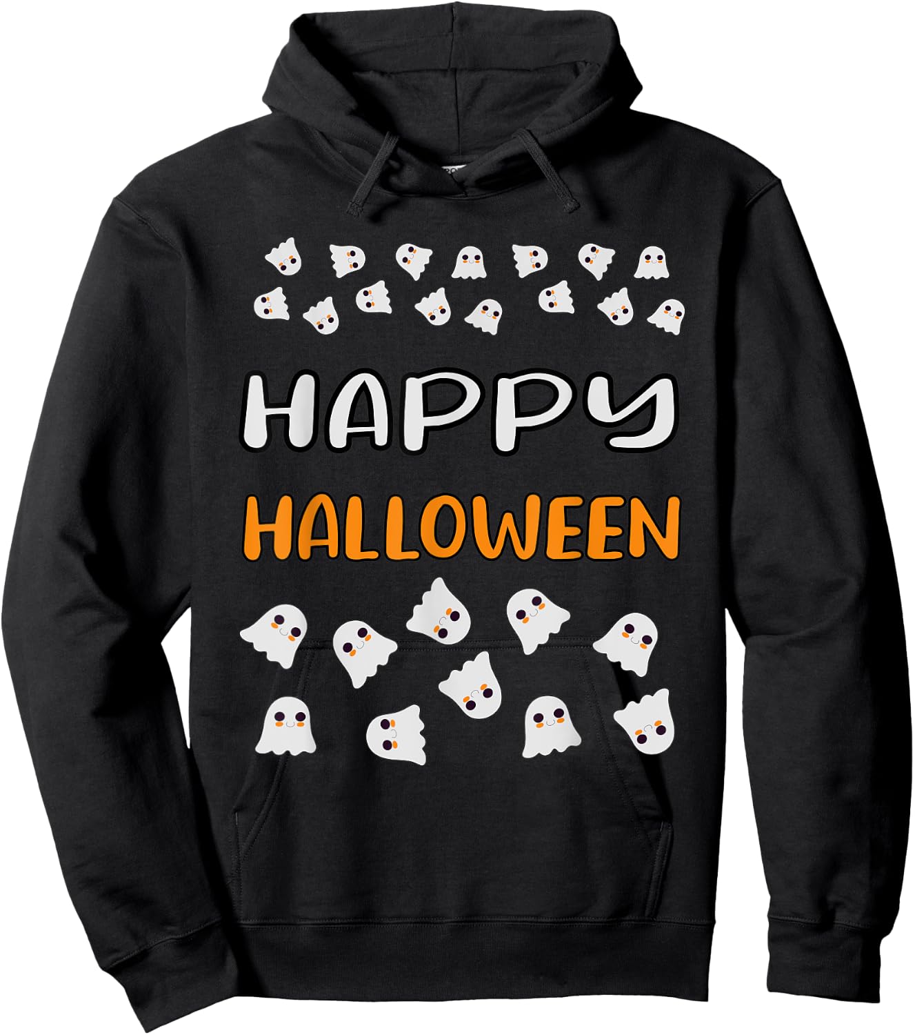 Happy Halloween Funny Halloween Ghost Cute Hoodie - Hoodie | Black