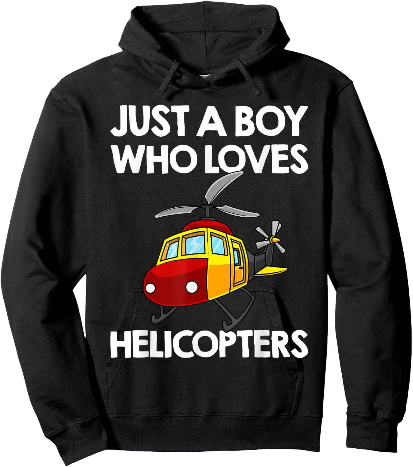 Funny Helicopter Gift Boys Toddler Kids Men Pilot Aviator Hoodie - Hoodie | Black