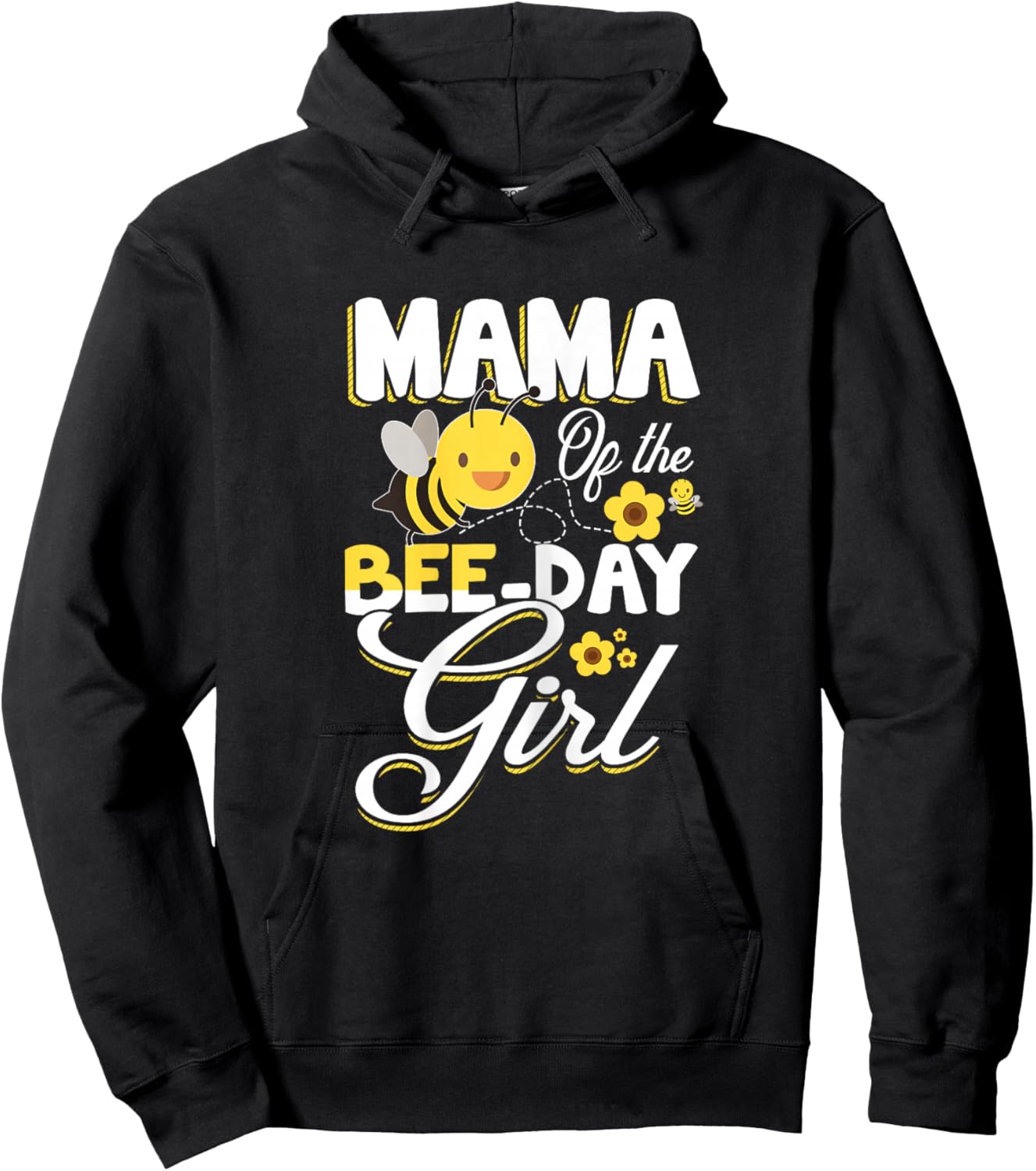 Mum of The Bee Day Girl Bee Birthday Party Theme Hoodie - Hoodie | Black