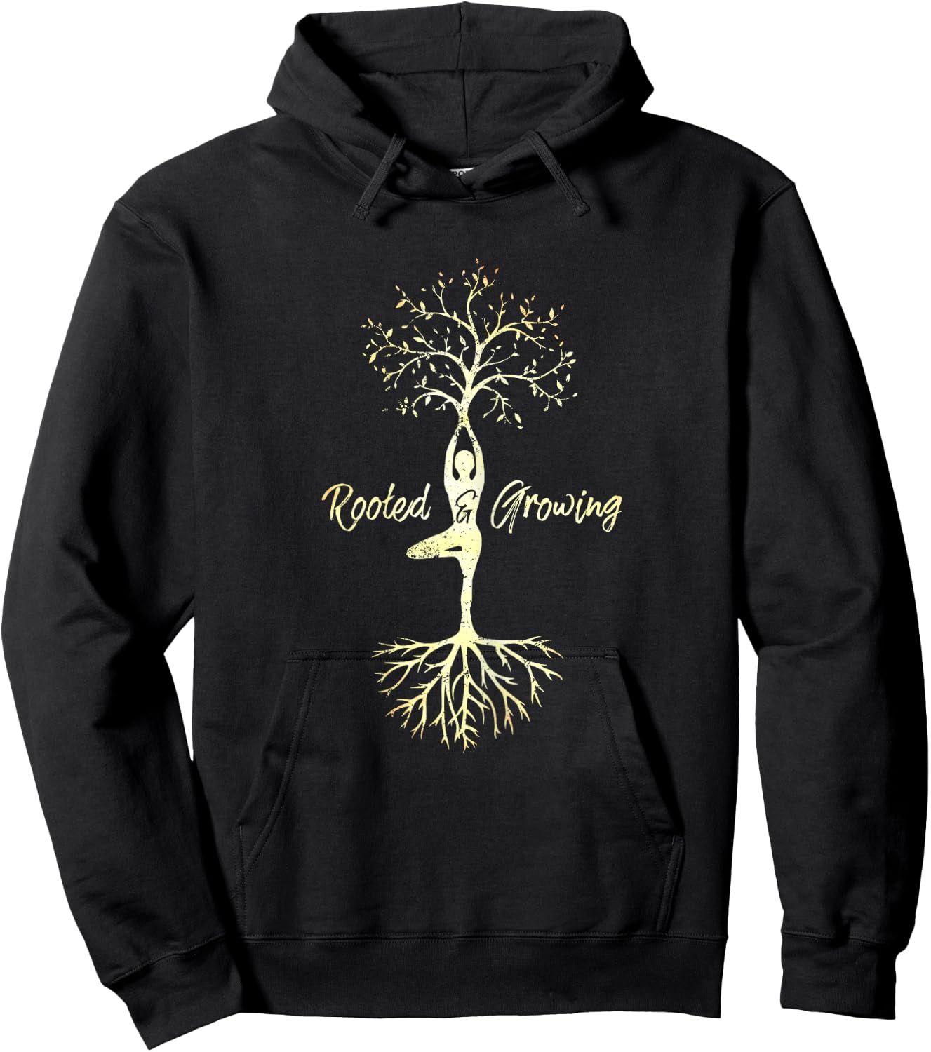 Equanimity Yoga Women's Yoga Tree Of Life With Sayings Vriksasana Hatha Pose Hoodie - Hoodie | Black