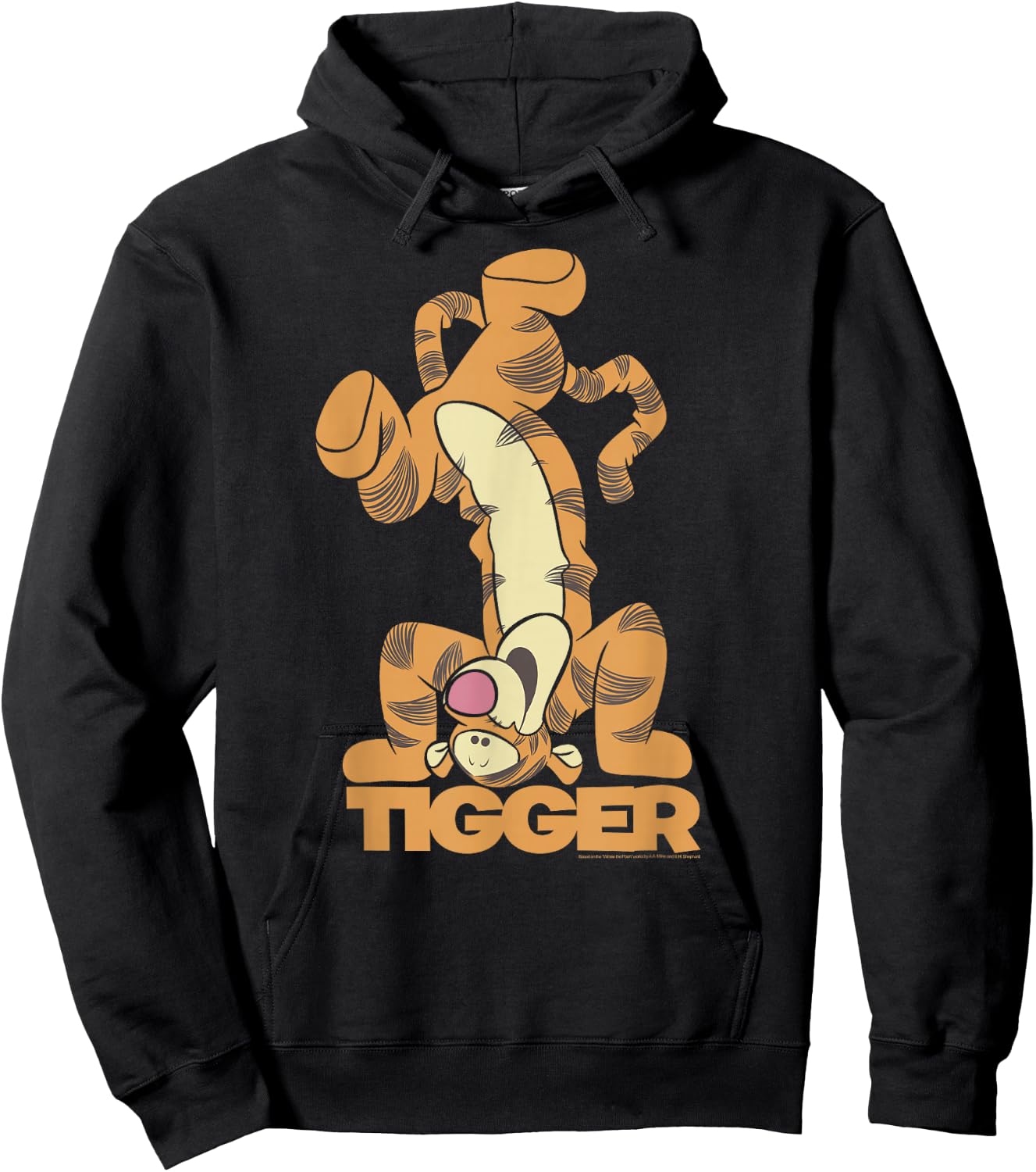 Disney Winnie The Pooh Tigger Upside Down Portrait Small Hoodie - Hoodie | Black