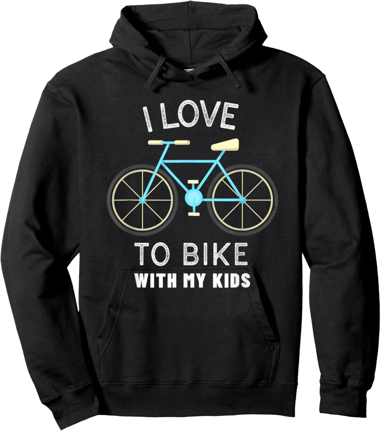 I Love To Bike With My Kids Gift Mom And Dad Bicycle Hoodie - Hoodie | Black
