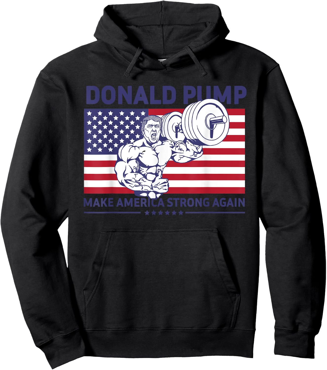 Donald Pump - Donald Trump Weight Lifting Gym Workout Shirt Hoodie - Hoodie | Black