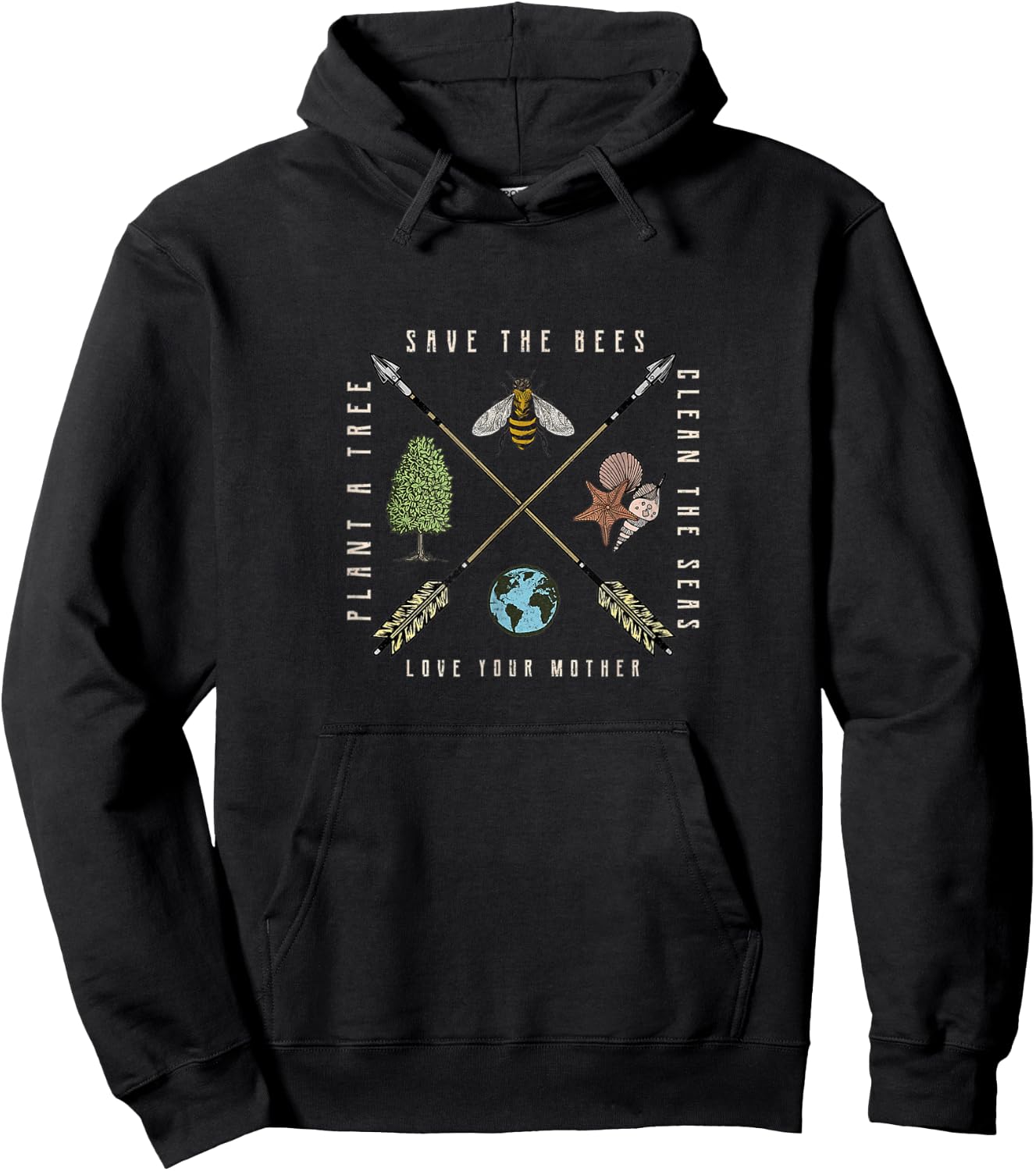 Earth Day Save Bees, Plant Tree Environmental Science Hoodie - Hoodie | Black