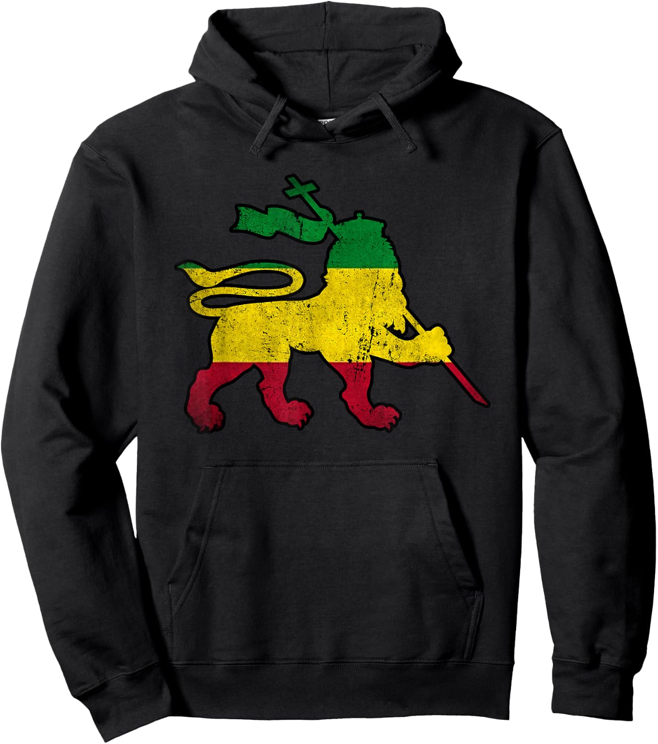 Lion Of Judah Rasta Reggae Jamaican Retro Vintage Hoodie - Hoodie | Black