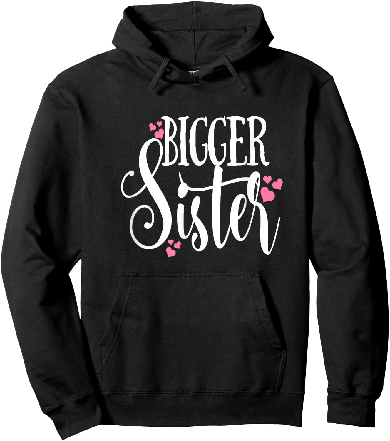 Bigger Sister Shirt Family Tribe Matching Daughter Kids Hoodie - Hoodie | Black