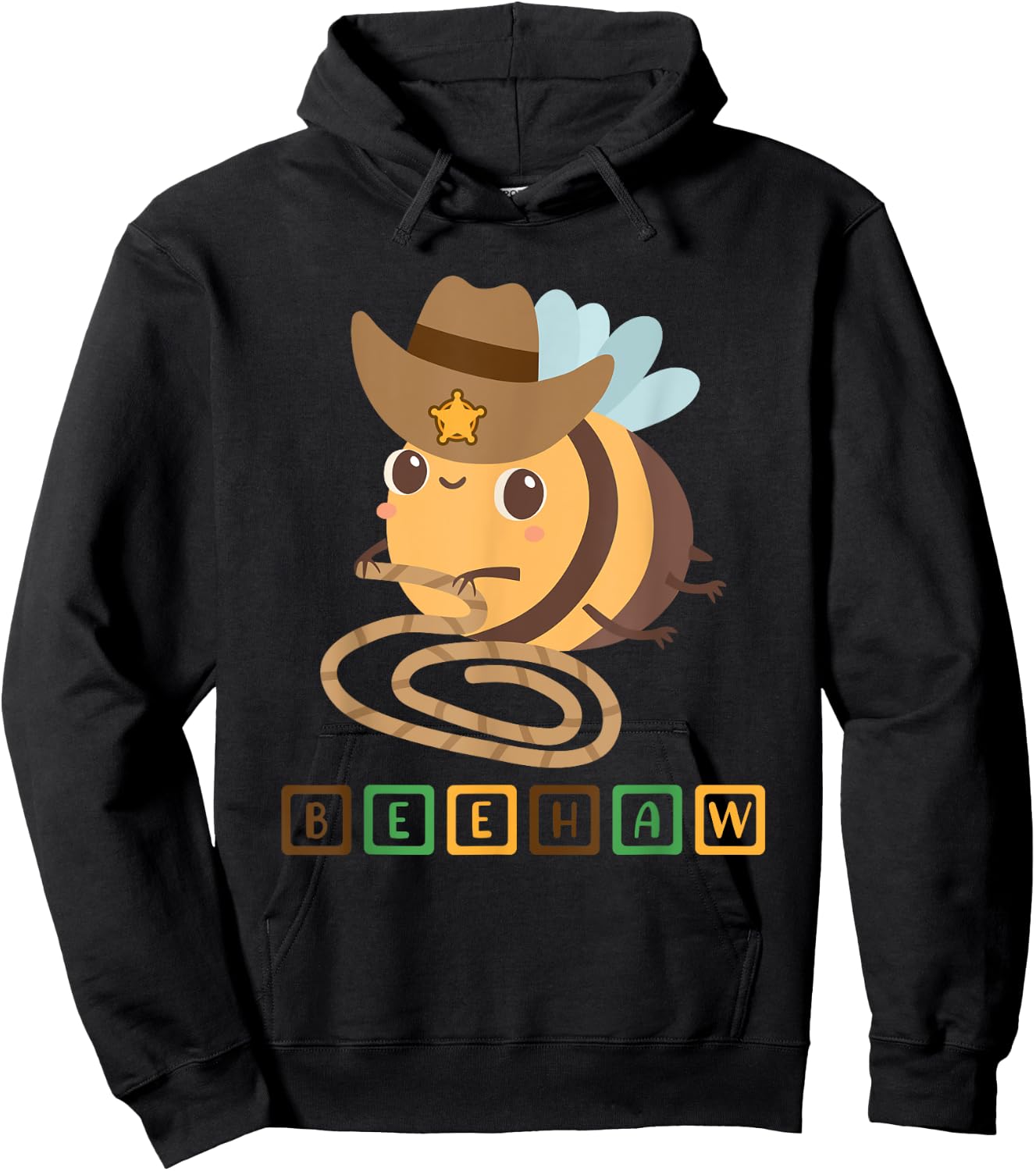 Funny Beehaw Cowboy Bee Lover Western Country Cowgirl Design Hoodie - Hoodie | Black