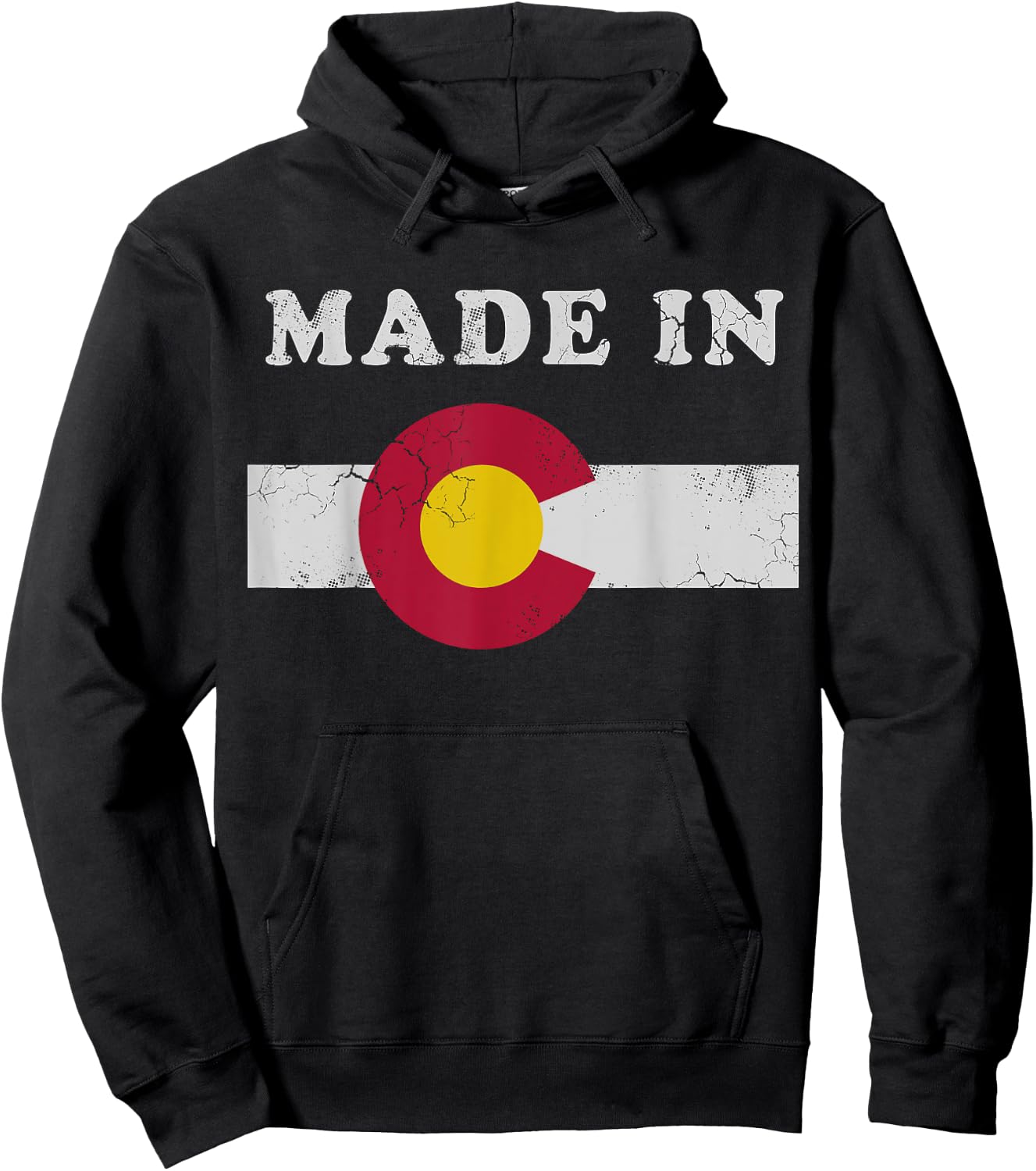 Made In Colorado Retro Flag Gift Hoodie - Hoodie | Black