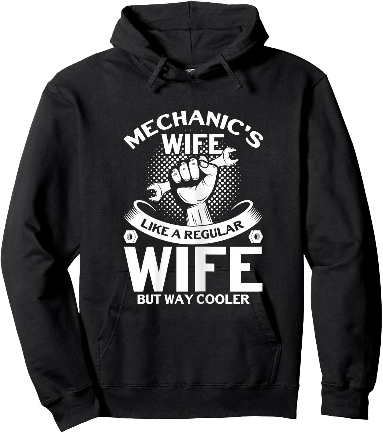Mechanic's Wife But Way Cooler Mechanic Mechanics Wife Hoodie - Hoodie | Black
