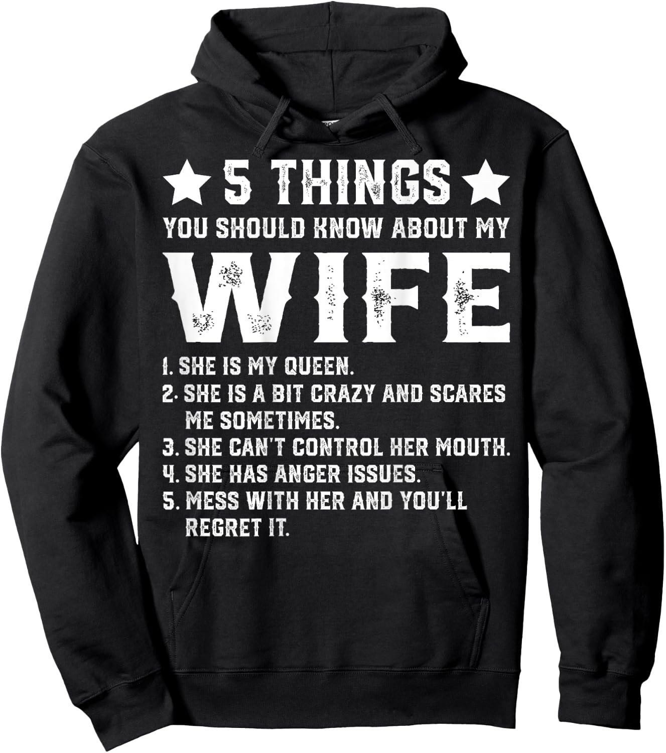 5 Things You Should Know About My Wife (On Back) Husband Hoodie - Hoodie | Black