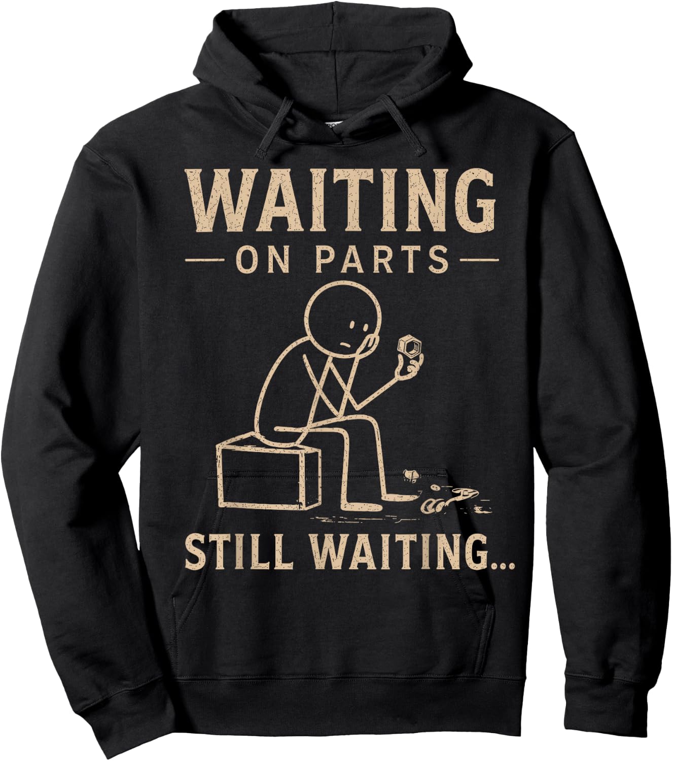 Waiting On Parts Funny Mechanic Humor Repair Car Technician Hoodie - Hoodie | Black