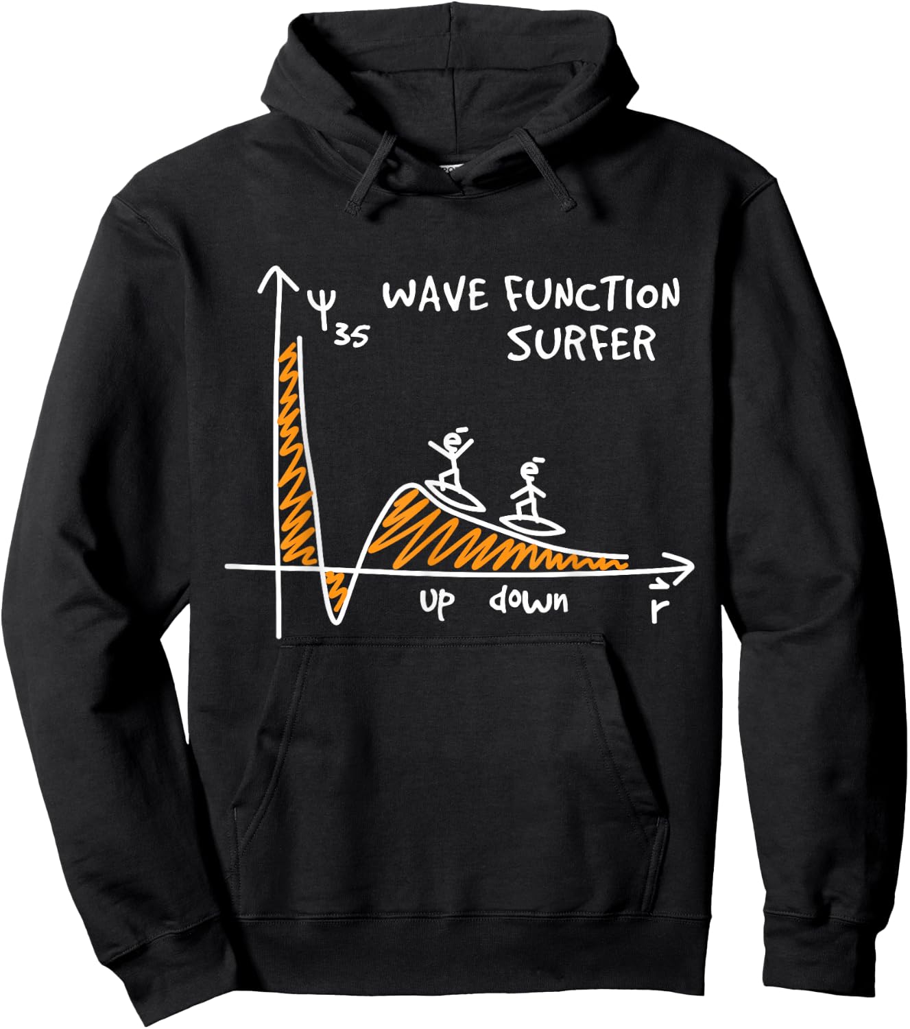 Wave Function Surfer Science Lovers Funny Physics Hoodie - Hoodie | Black