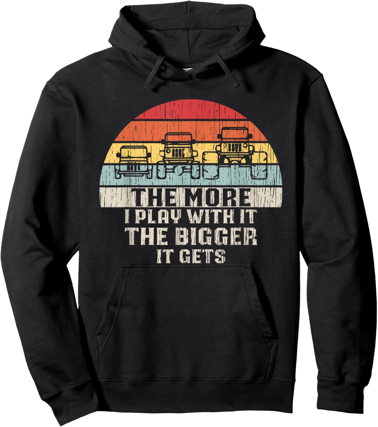 The More I Play With It...The Bigger It Gets - Funny Retro Hoodie - Hoodie | Black