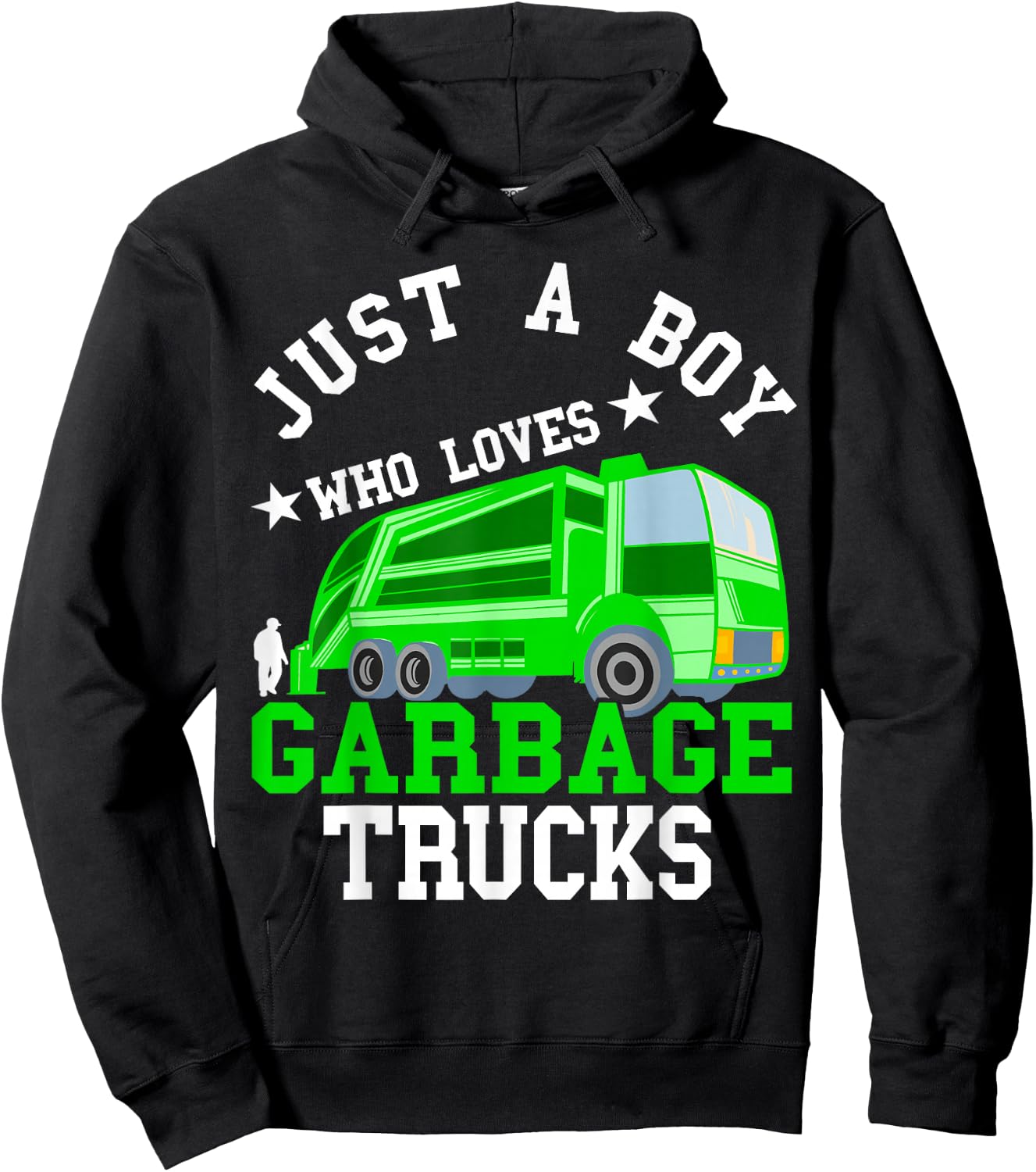Rubbish Vehicle Boys Garbage Truck Rubbish Car Road Cleaner Hoodie - Hoodie | Black