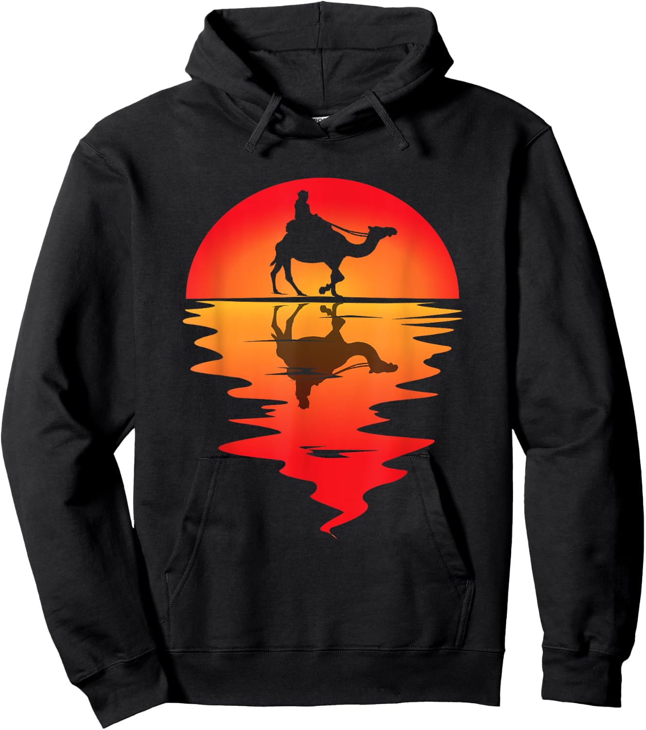 Camel Vintage Sunset Camel Ride Arabian Camel Animal Hoodie - Hoodie | Black