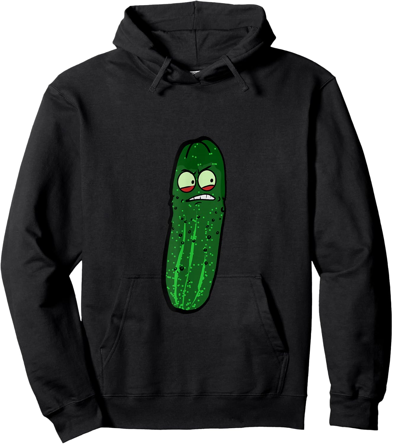 Funny Angry Pickle Face Hoodie - Hoodie | Black