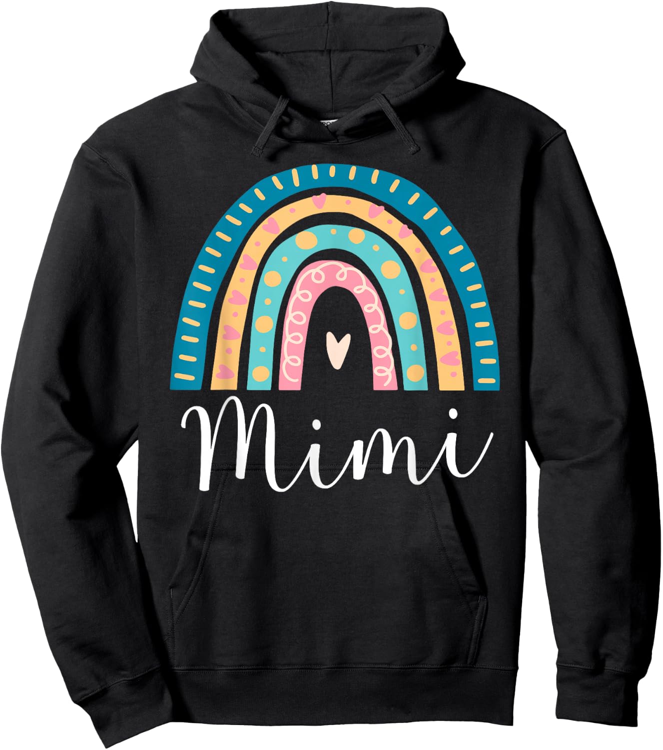 Mimi Rainbow Gifts for Grandma Family Matching Birthday Hoodie - Hoodie | Black