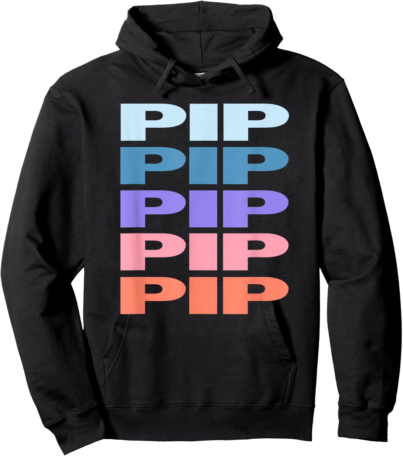 Funny Modern Repeated Text Design Pip Hoodie - Hoodie | Black